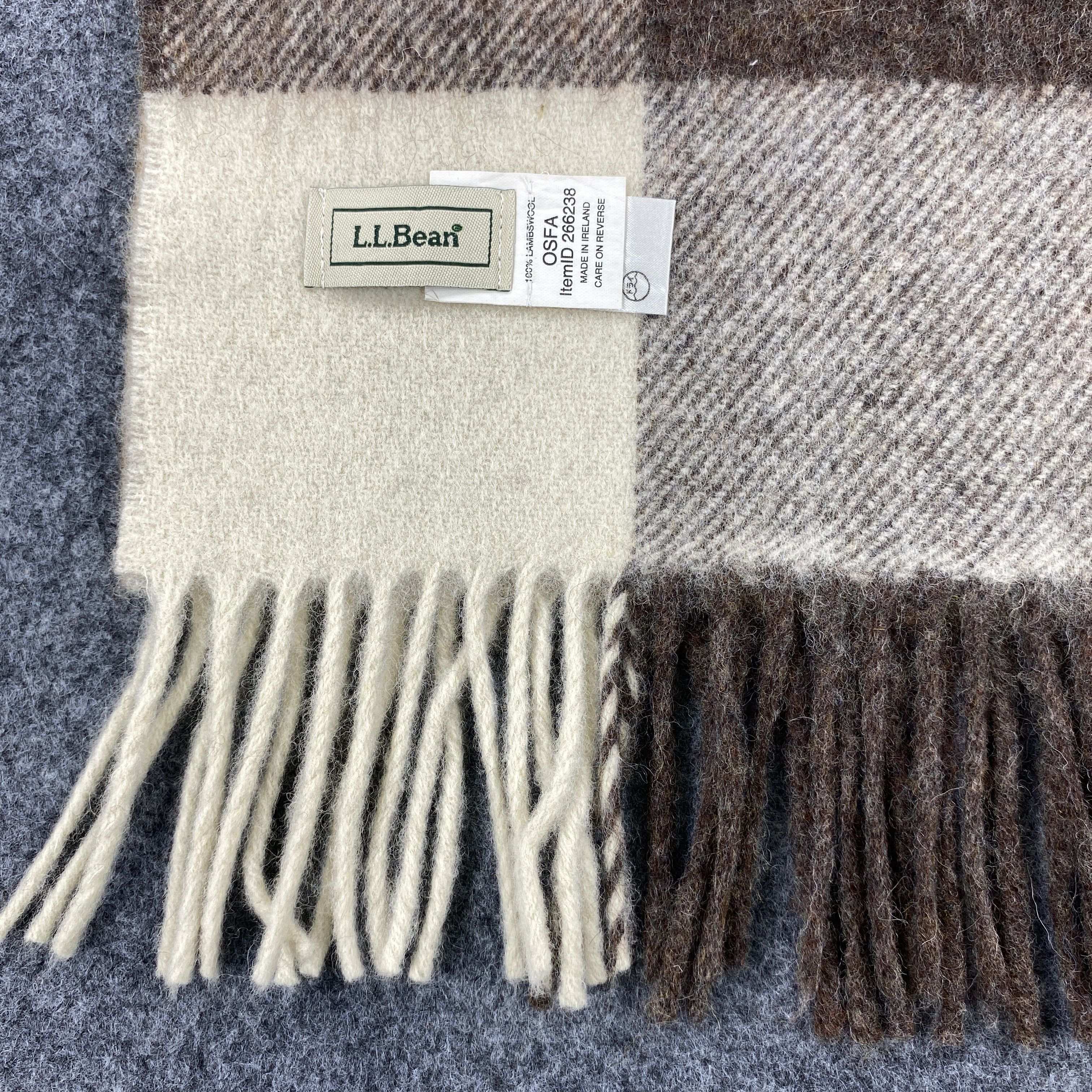 L.L. Bean × Vintage GF10696 L.L. Bean Scarf Neck Wear Muffler Nova Check Size ONE SIZE - 3 Thumbnail