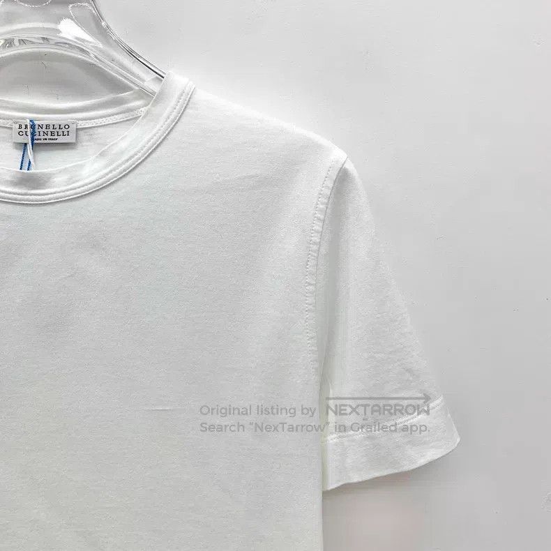 Brunello Cucinelli Brunello Cucinelli White cotton round-neck short-sleeve T- Size XXS / US 00 / IT 34 - 3 Thumbnail