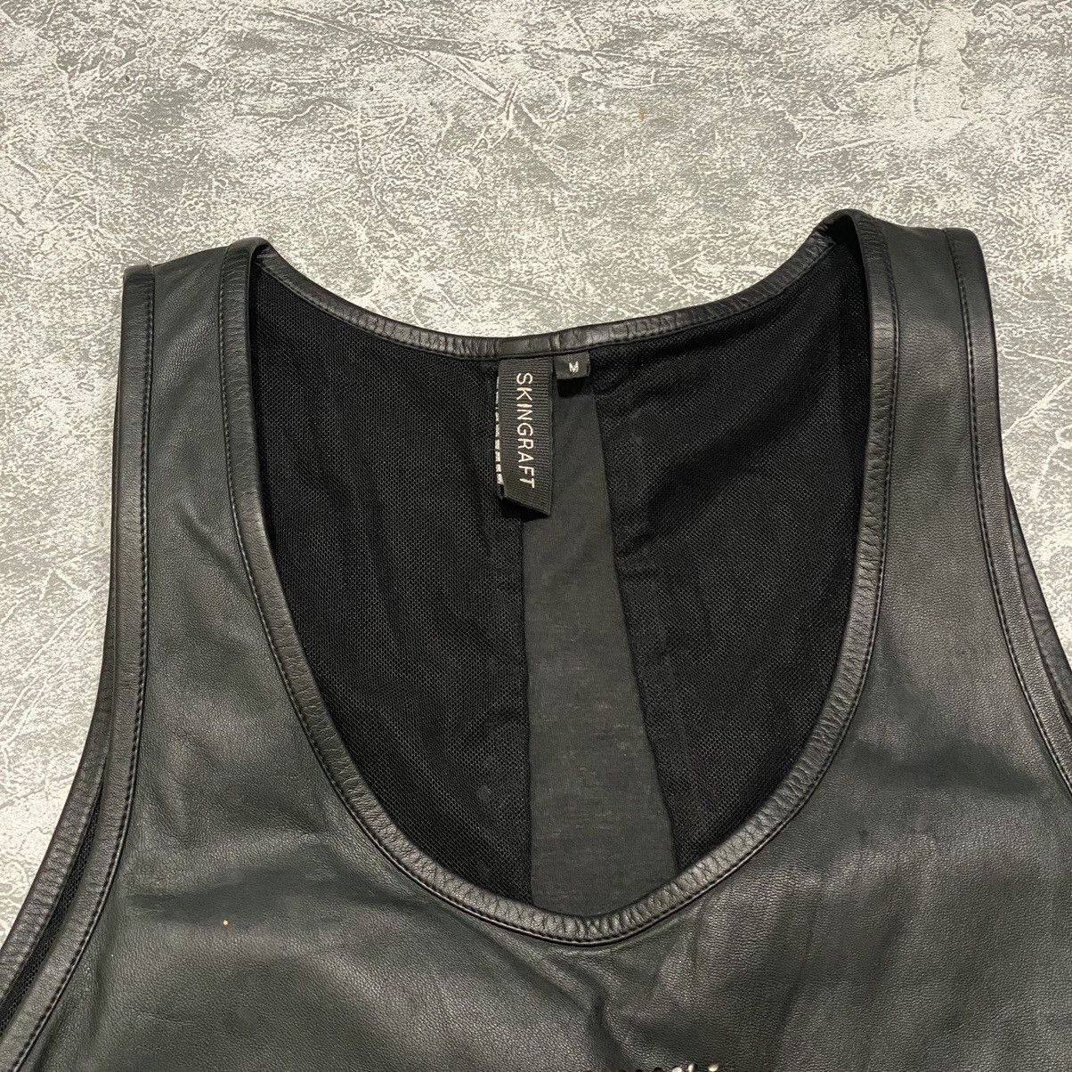 SKINGRAFT Skingraft Skull Leather Armless ~ punk grunge style Size US L / EU 52-54 / 3 - 4 Thumbnail