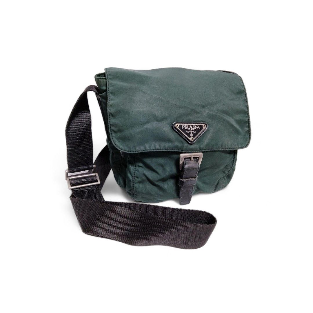 Prada - nylon shoulderbag khaki green 2way waist pouch