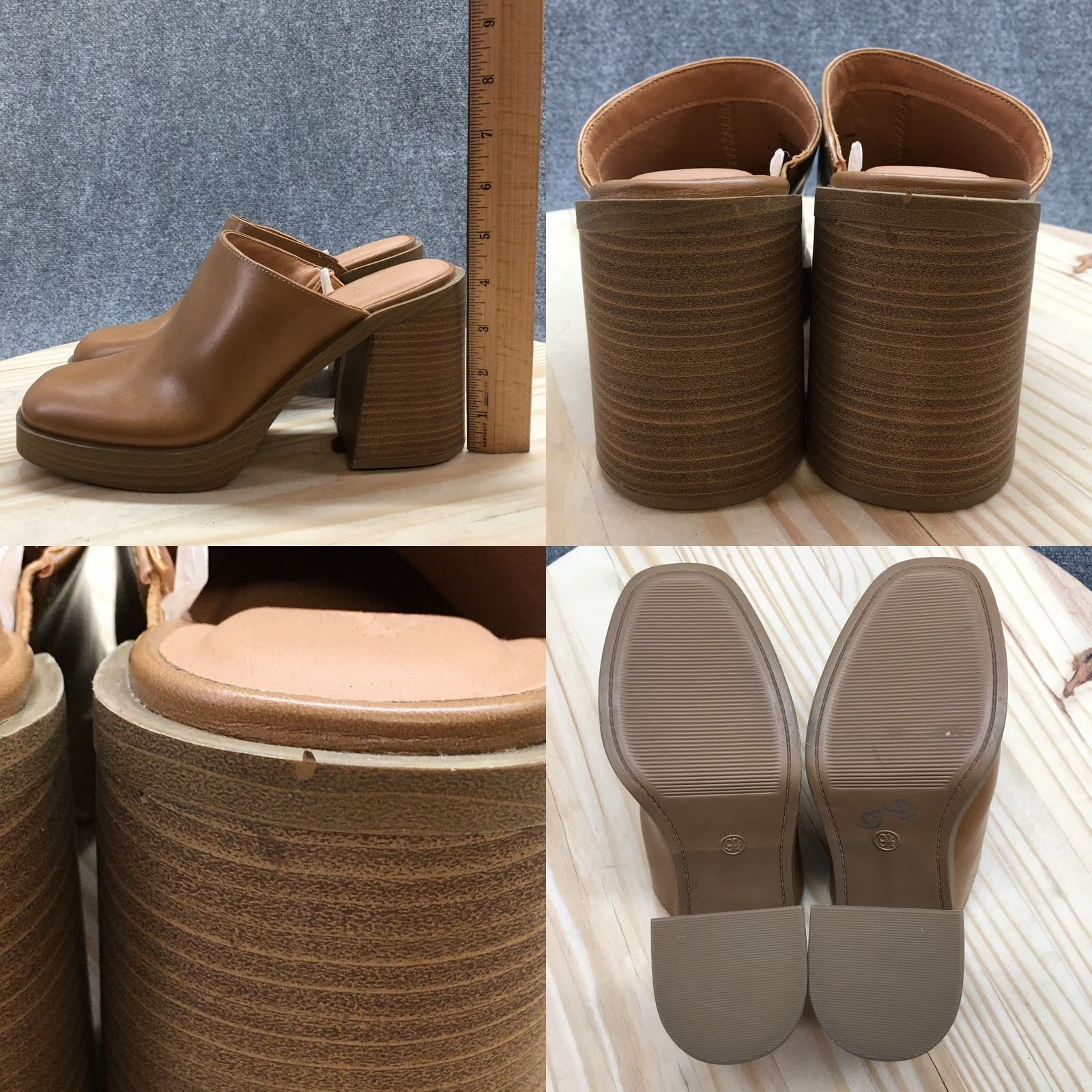 Vintage Universal Thread Sandals Womens 9.5 Tess Slip On Platform Heels Mule Brown Size US 10 / IT 40 - 9 Thumbnail