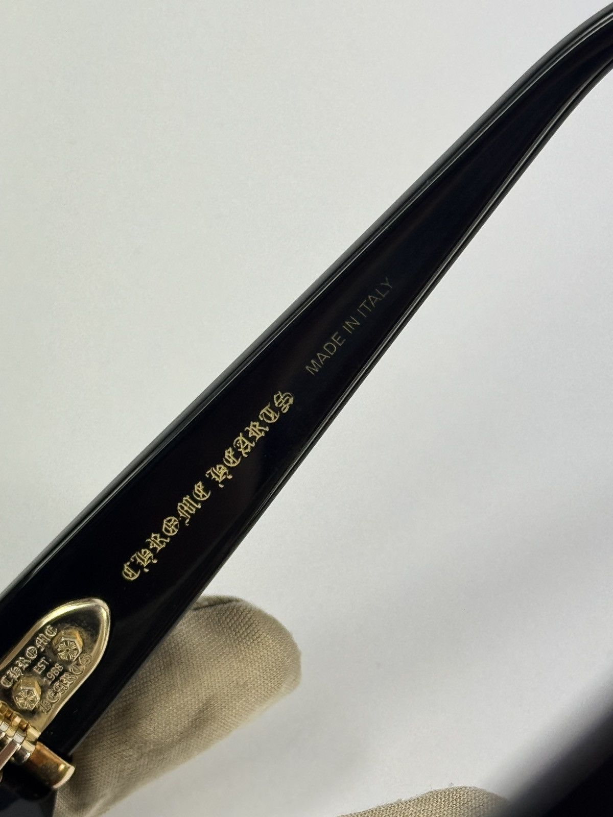 Chrome Hearts LORDN GOLD DETAILED BLACK FRAME SUNGLASSES Size ONE SIZE - 9 Thumbnail