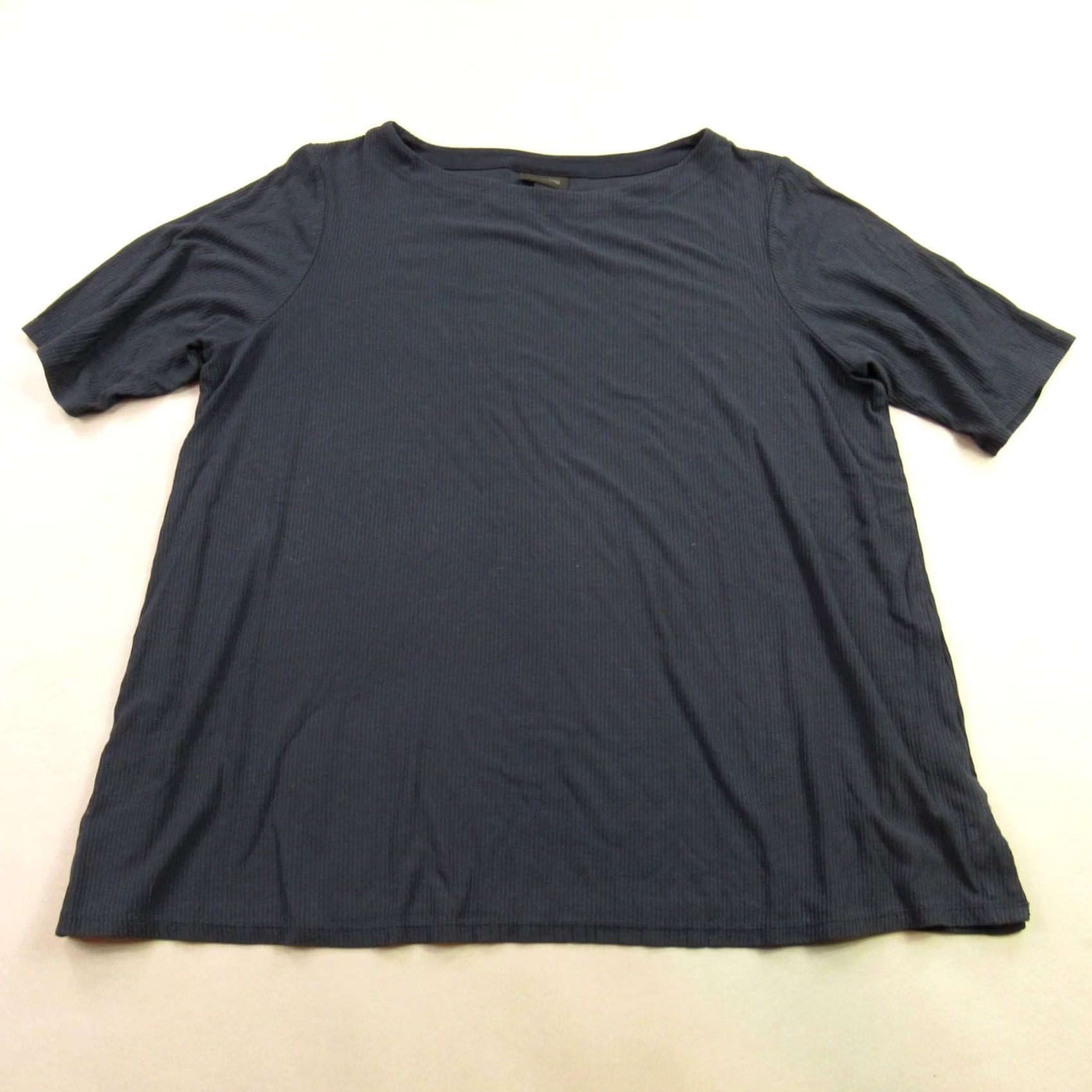 J. Jill J Jill Shirt Womens XL Blue Short Sleeve Casual Crew Neck Lightweight Size XL / US 12-14 / IT 48-50 - 2 Thumbnail