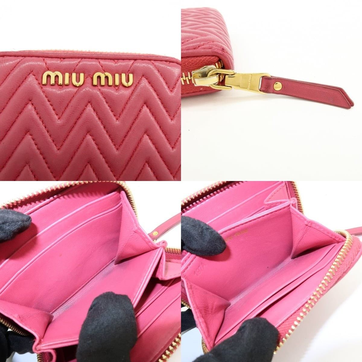 Miu Miu Miu Miu Logo Nappa Leather Coin Purse Pink Size ONE SIZE - 6 Thumbnail