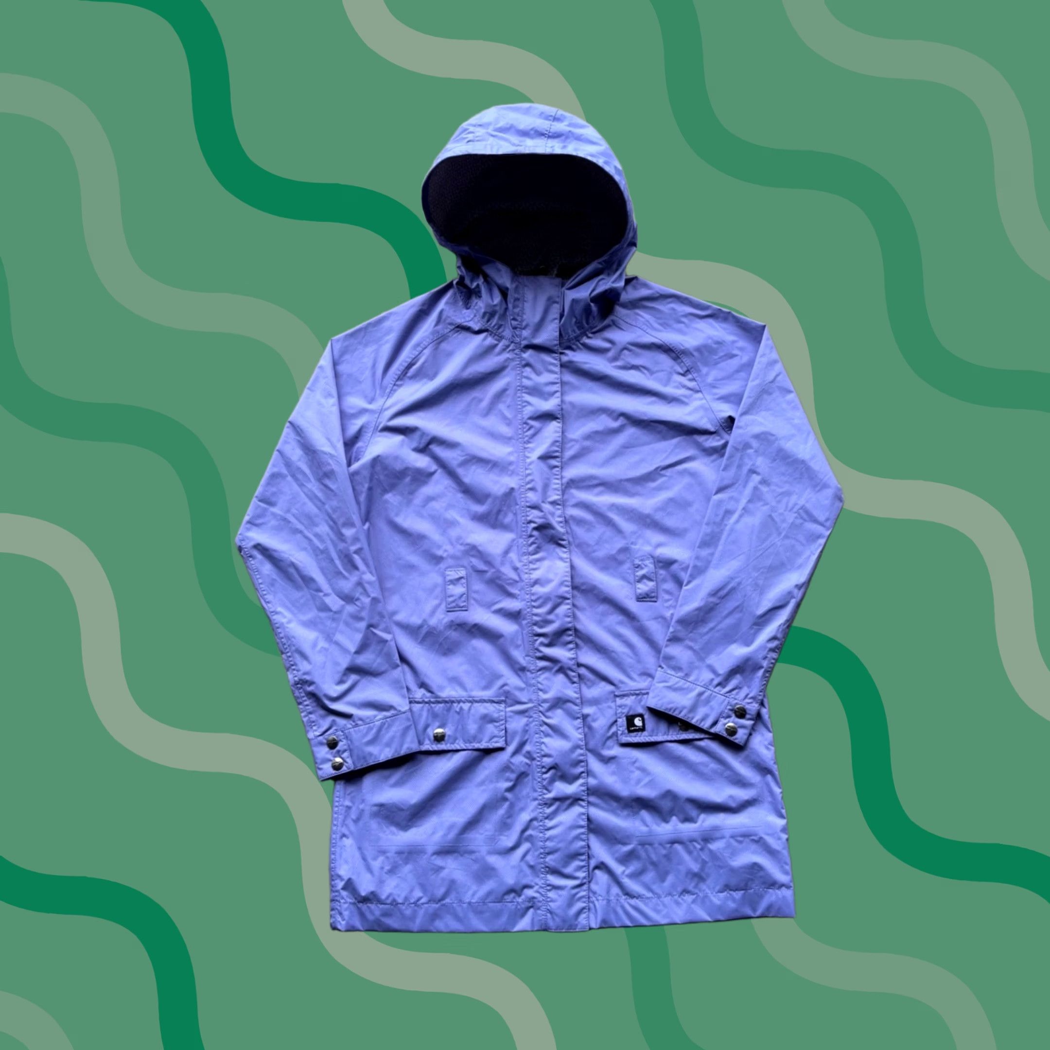 Carhartt Carhartt Women Purple Hooded Rain Jacket Ripstop Small Periwinkle 90s Size S / US 4 / IT 40 - 1 Thumbnail