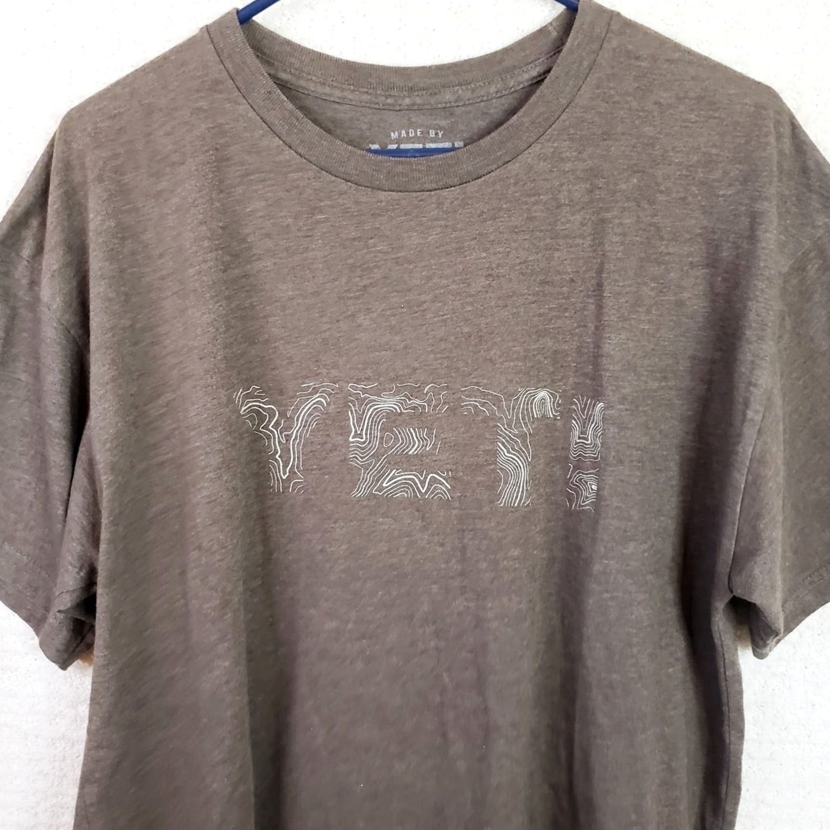 Yeti YETI Men's L Graphic T-Shirt Solid Brown Map Topo Faded SS Short Sleeve Regular Fit Front Design Outdoors Hiking Summer Spring Fall Mens Size US L / EU 52-54 / 3 - 2 Thumbnail