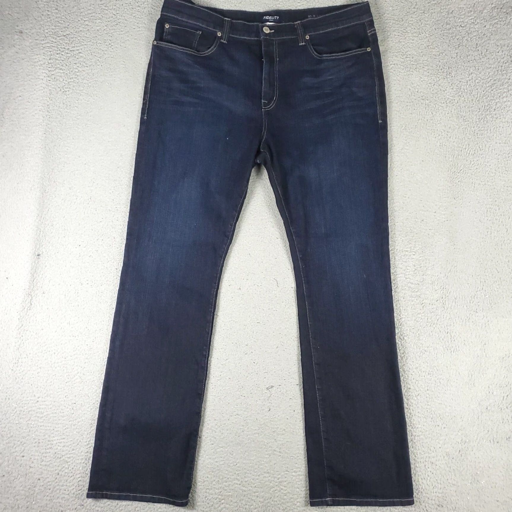 Denime Fidelity Jeans Mens 44x36 Blue Straight Leg Denim Pants Cotton High Rise Regular Fit Mens Size US 44 / EU 60 - 2 Thumbnail