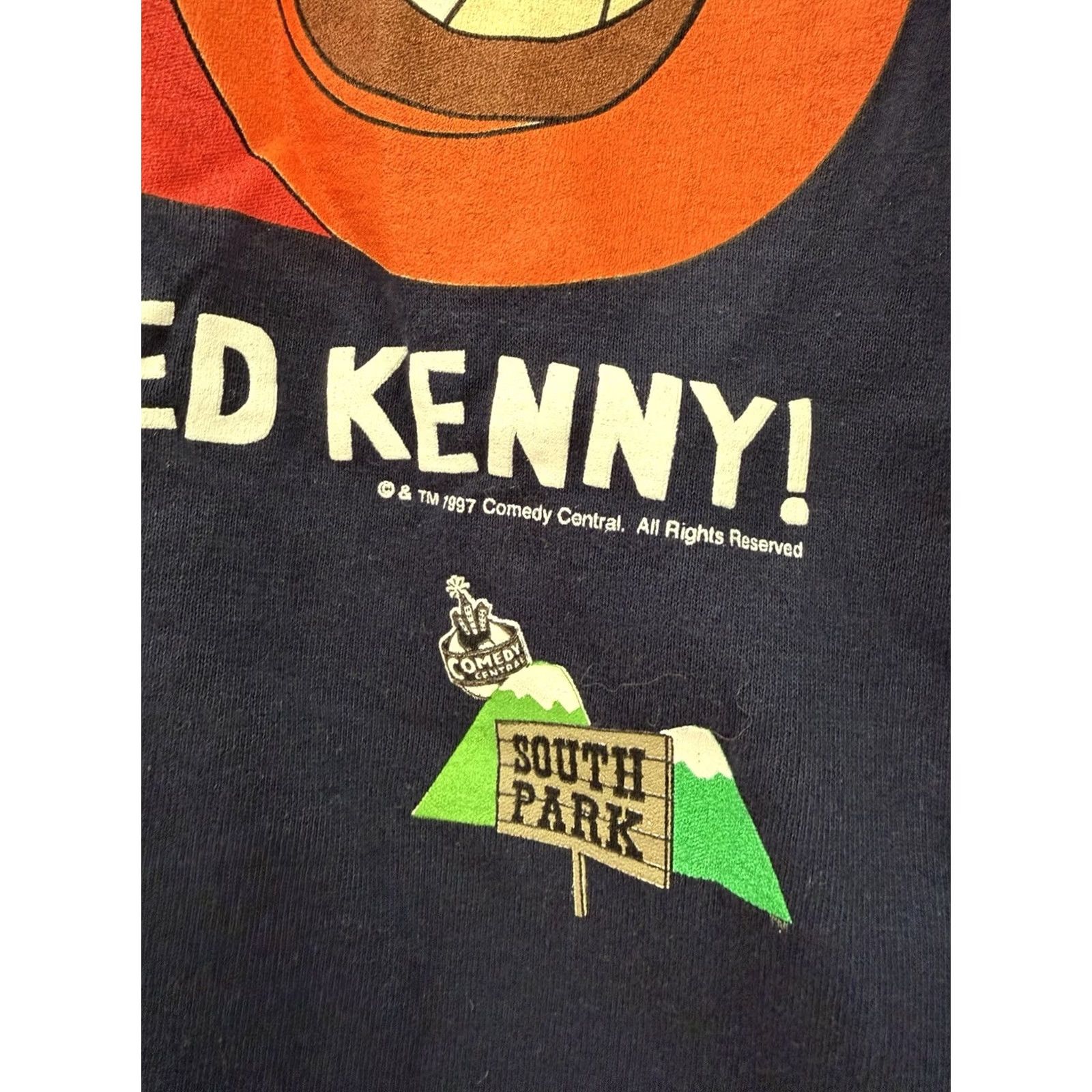 Tultex VINTAGE South Park T Shirt Oh My God They Killed Kenny 90s Mens XL Blue Size US XL / EU 56 / 4 - 3 Thumbnail