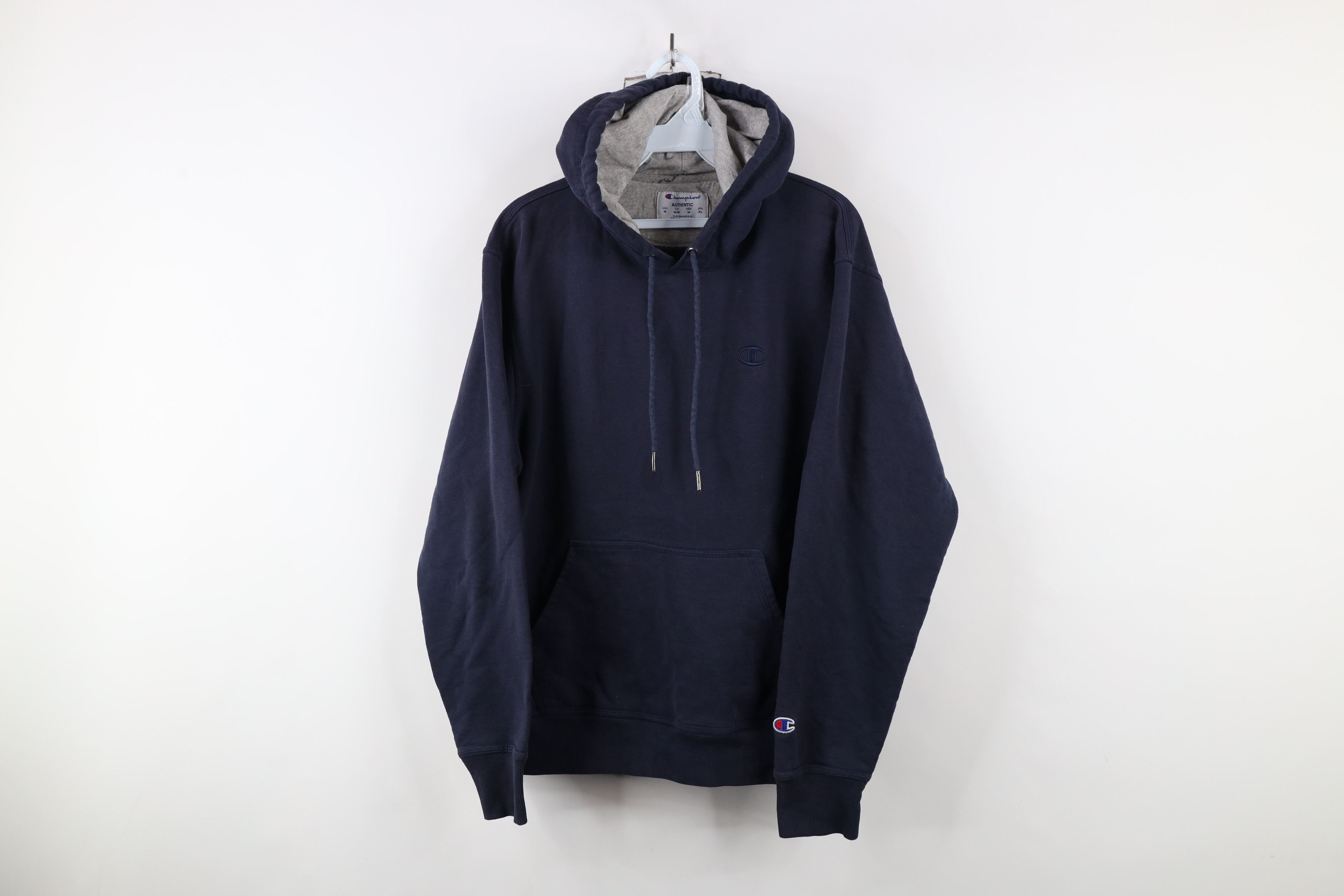 Champion × Vintage Vintage Champion Classic Logo Hoodie Sweatshirt Navy Blue Size US M / EU 48-50 / 2 - 1 Thumbnail