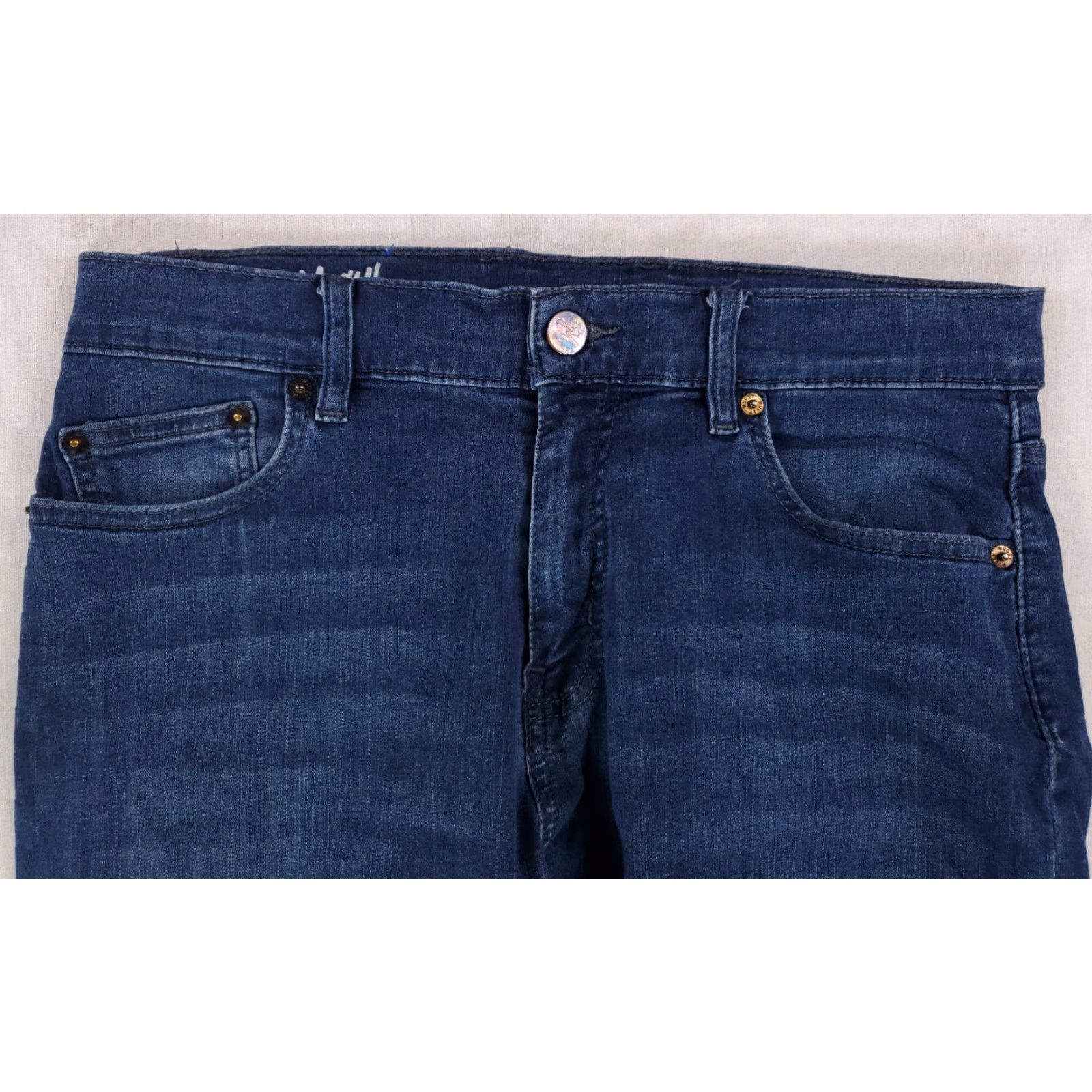 Vintage Mugsy Jeans Blue Tapered Stretch Mens 32x30.5 Inseam 30.5 Blue Fultons Mens Jeans Size US 32 / EU 48 - 2 Thumbnail