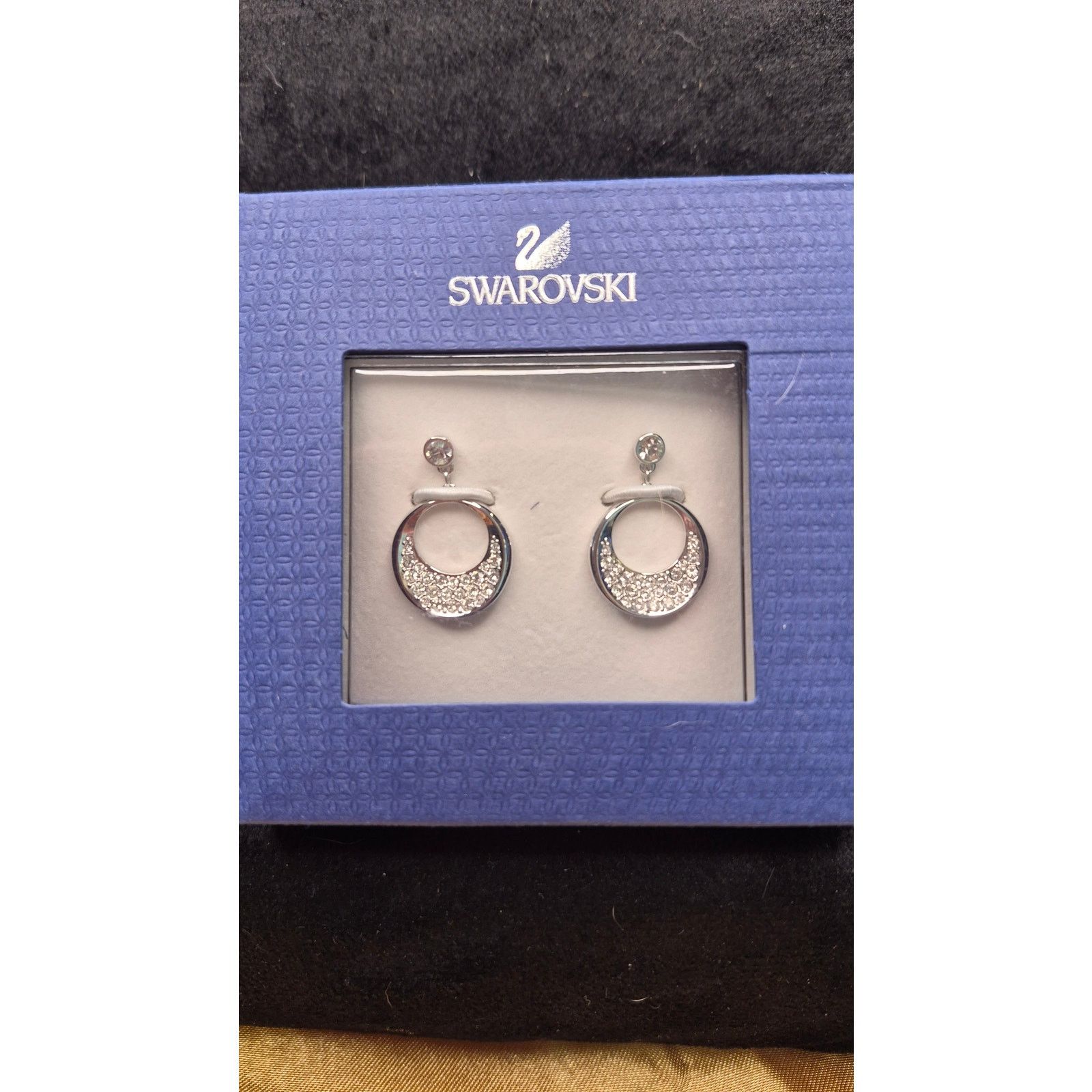 Swarovski Swarovski Crystal Pavé Silver Circle Drop Earrings In Box Size ONE SIZE - 5 Thumbnail