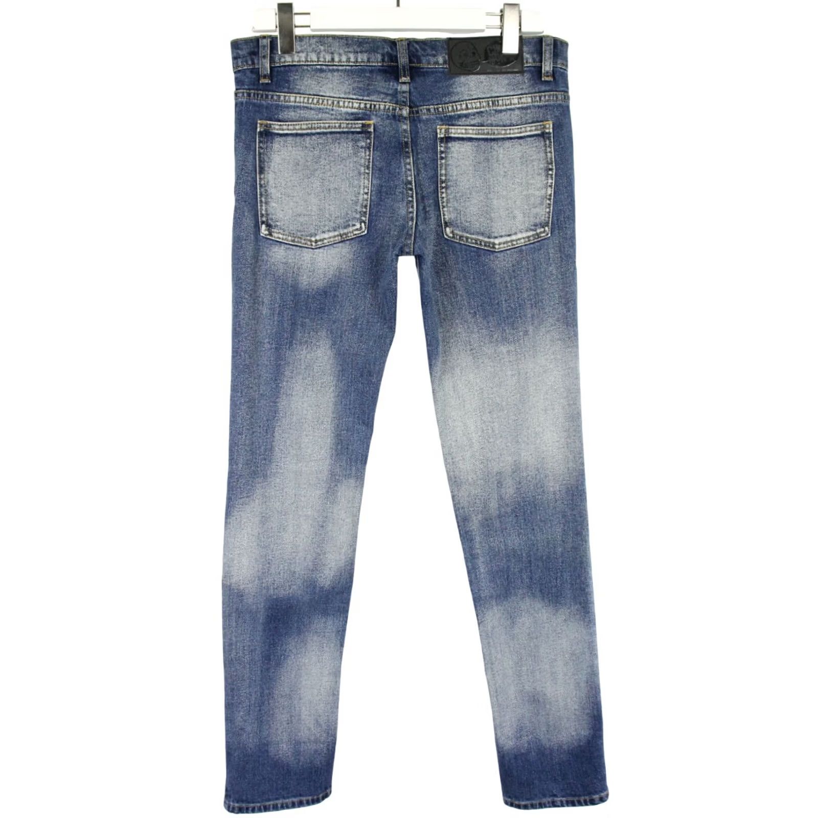 Cheap Monday Cheap Monday Jeans Men Slim Zip Low Bleach Print W34/L34 Faded Blue Denim Slim Fit Distressed No Pattern Casual Blue Jeans Size US 34 / EU 50 - 2 Thumbnail