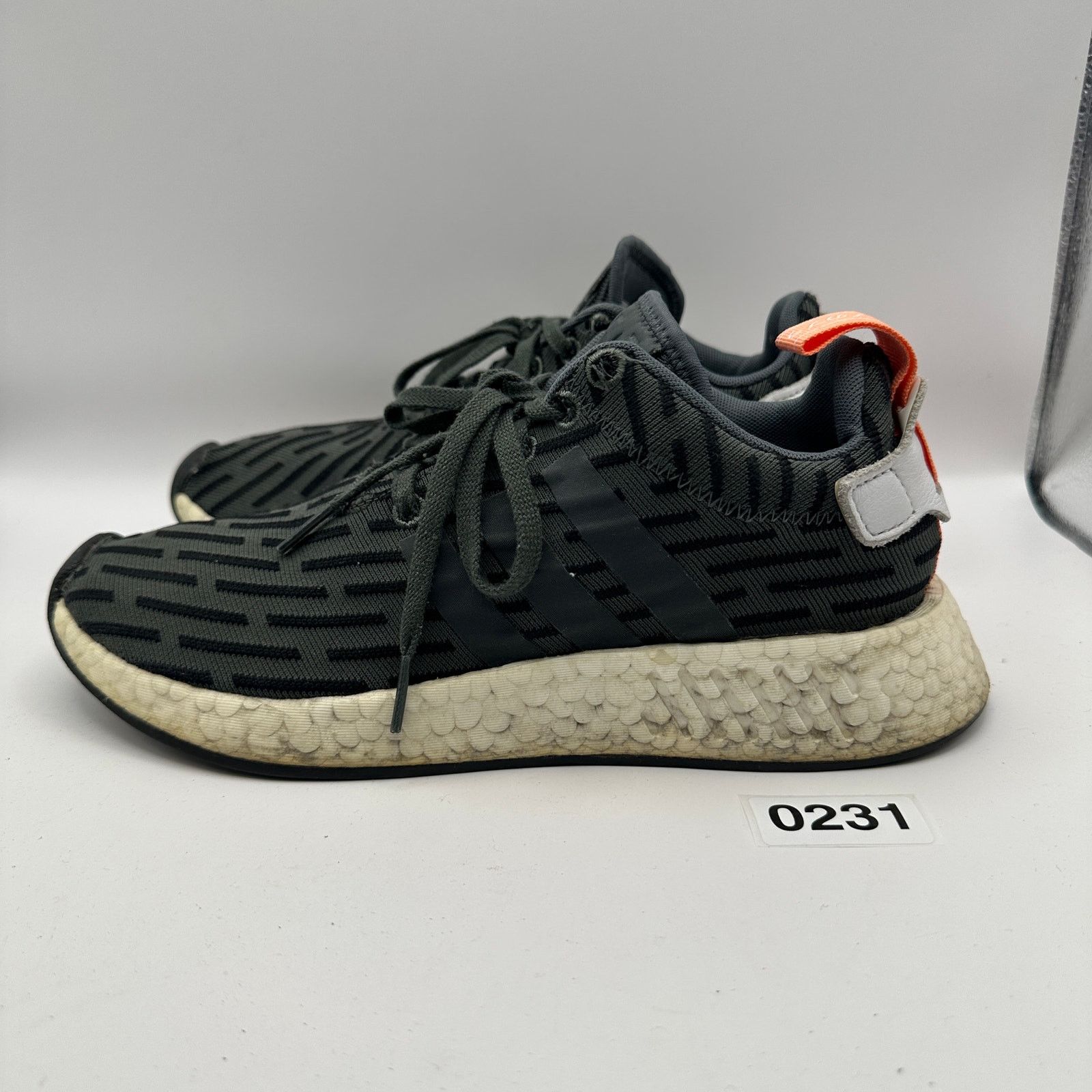 Adidas ADIDAS Women's 7.5 NMD R2 BA7259 Utility Green White BOOST Size US 7.5 / IT 37.5 - 2 Thumbnail