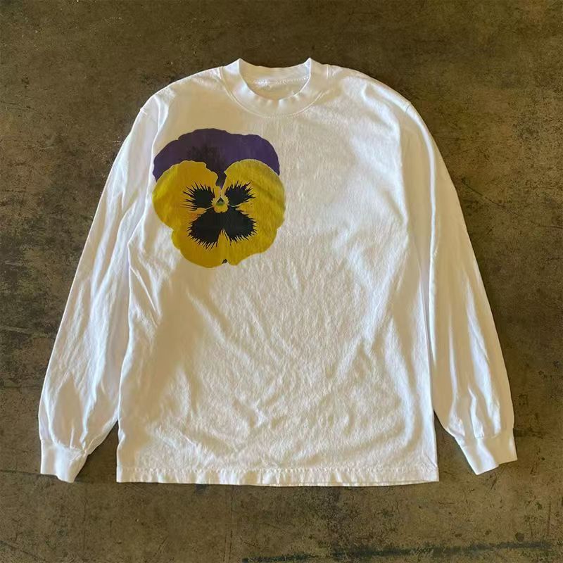 Japanese Brand White washed vintage floral print long-sleeved t-shirt Size US M / EU 48-50 / 2 - 1 Thumbnail
