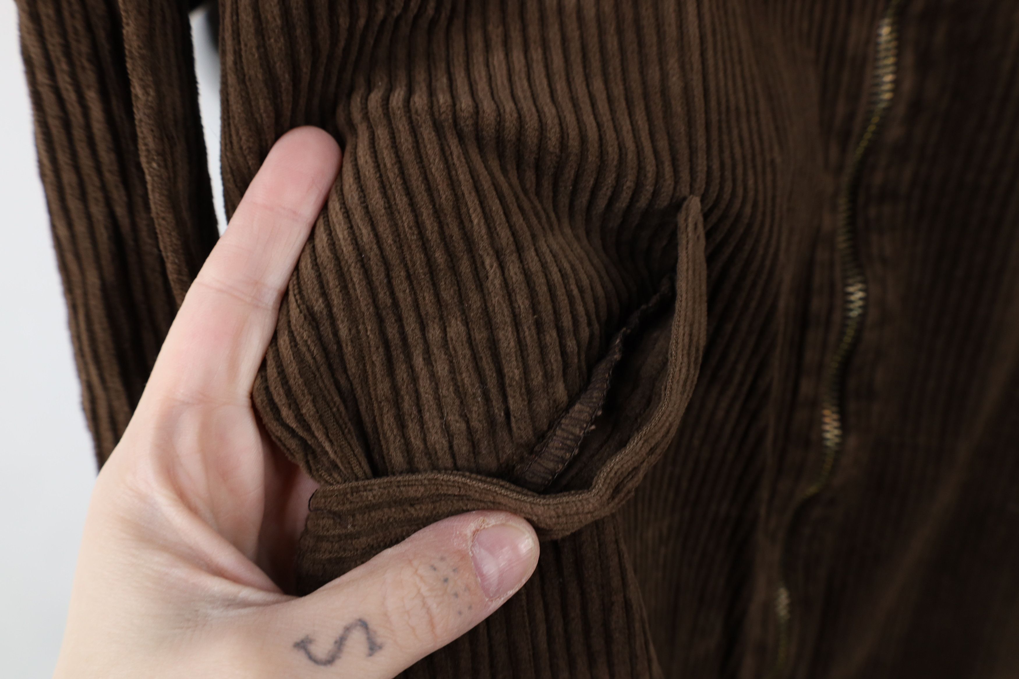 Vintage Vintage 90s Streetwear Full Zip Corduroy Jacket Brown USA Size US S / EU 44-46 / 1 - 5 Thumbnail