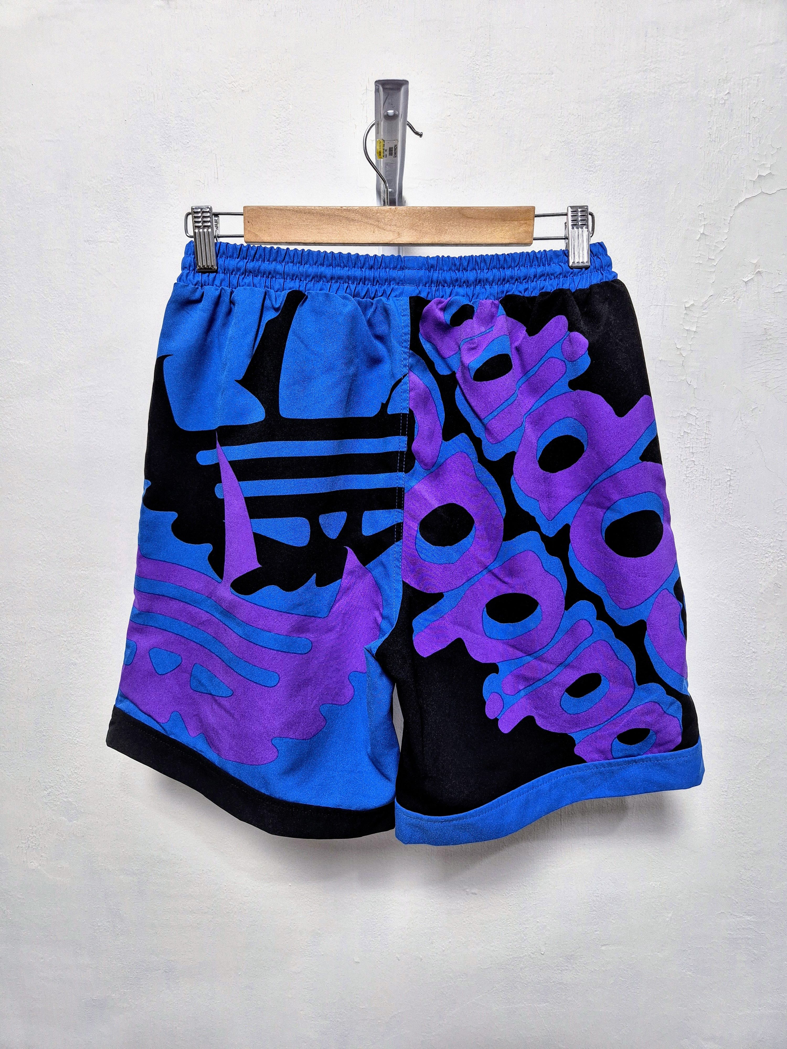 Adidas × Descente × Vintage Adidas Trefoil Fullprint Big Logo Shorts Size US 29 - 2 Thumbnail
