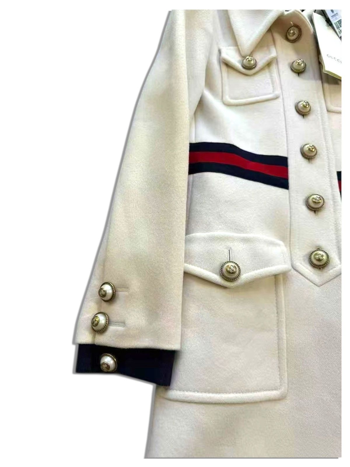 Gucci Gucci 36 GG Button White Wool Coat Jacket Size XS / US 0-2 / IT 36-38 - 3 Thumbnail