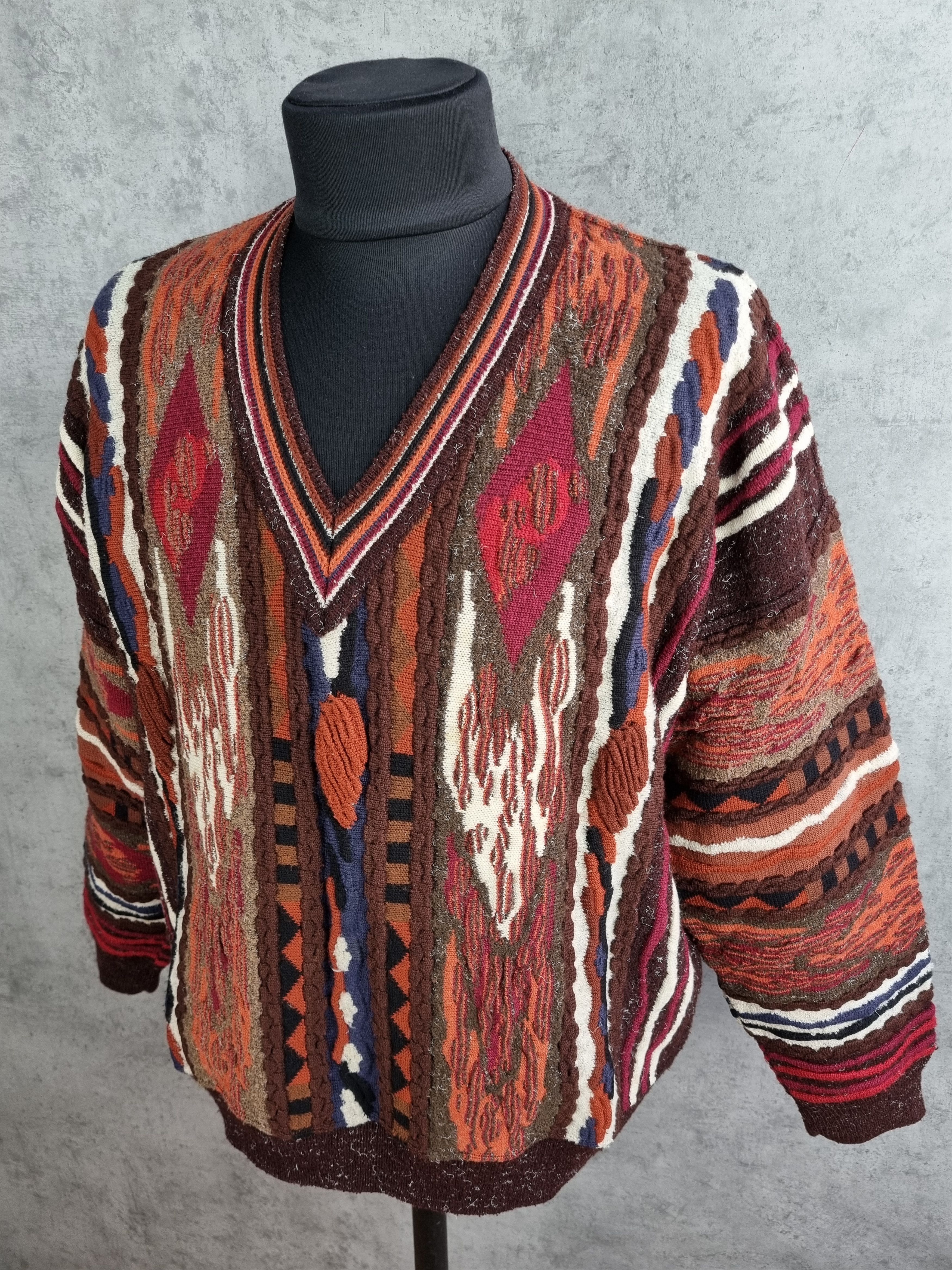 Vintage Baffo Coogi Knitted Sweater Carlo Colucci Style Size US L / EU 52-54 / 3 - 6 Thumbnail