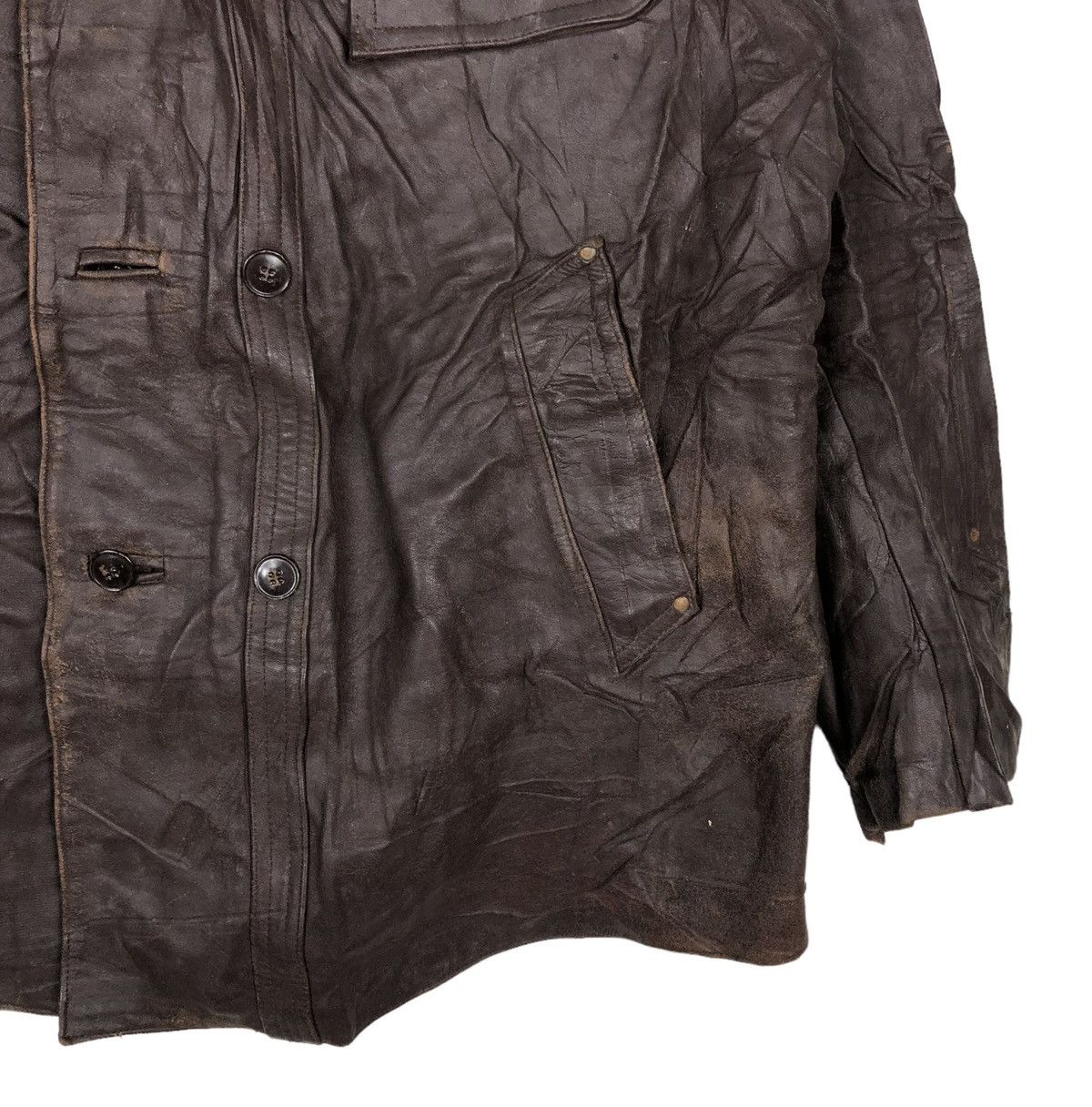 Vintage 🔥VINTAGE BIKER AERO LEATHER JACKET CARGO POCKET JAPAN Size US M / EU 48-50 / 2 - 5 Thumbnail