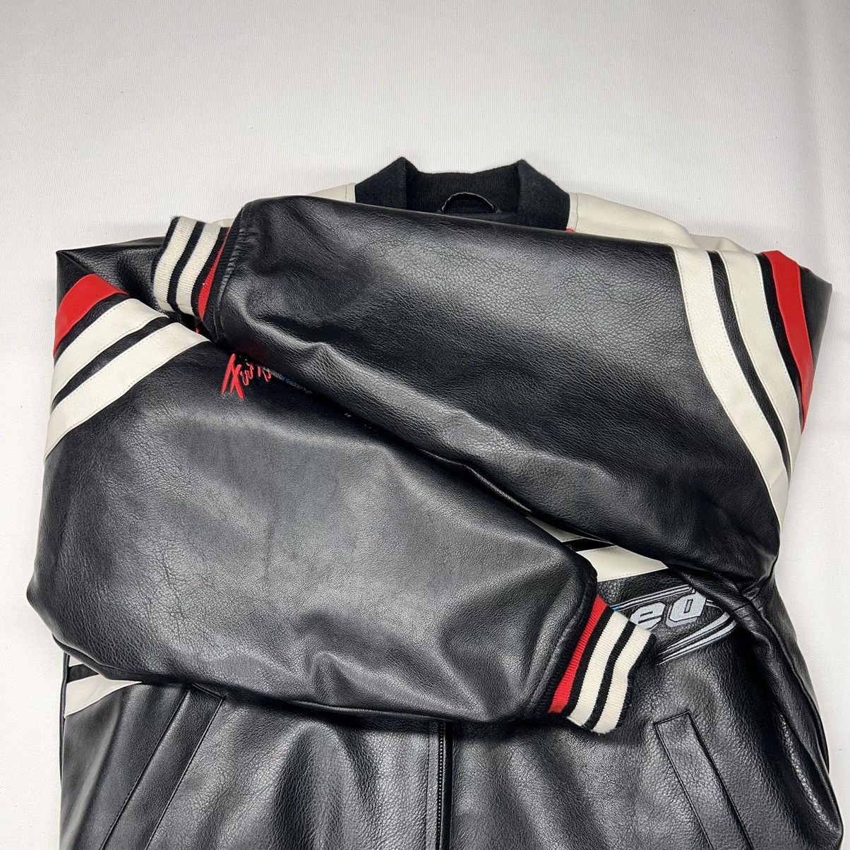 Vintage VTG First Down Leather Racing Jacket Black Coat Gear Zip Y2K Size US M / EU 48-50 / 2 - 8 Thumbnail