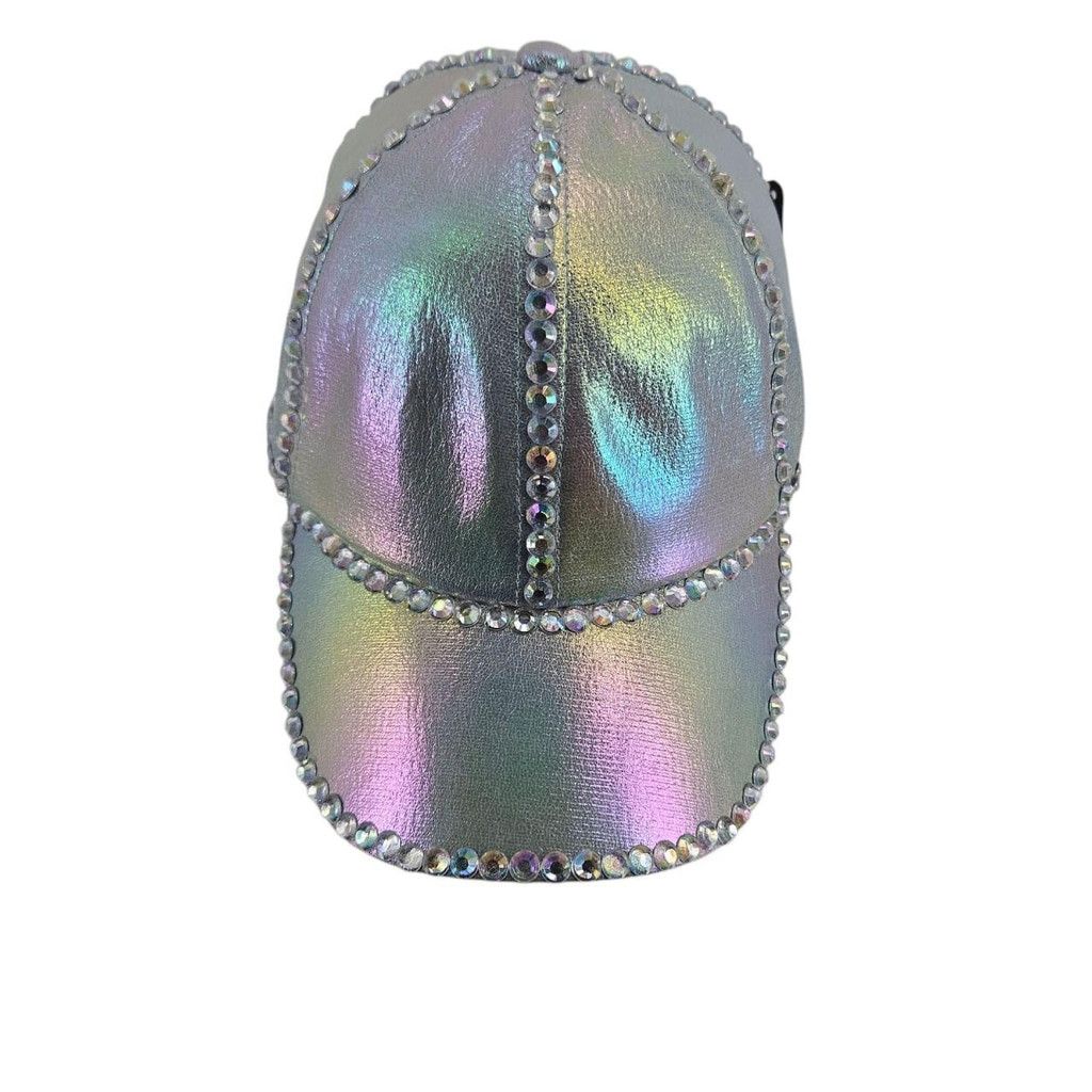 The Unbranded Brand Hand Embellished Multi-Coloured Rhinestone Ball Cap Size ONE SIZE - 3 Thumbnail