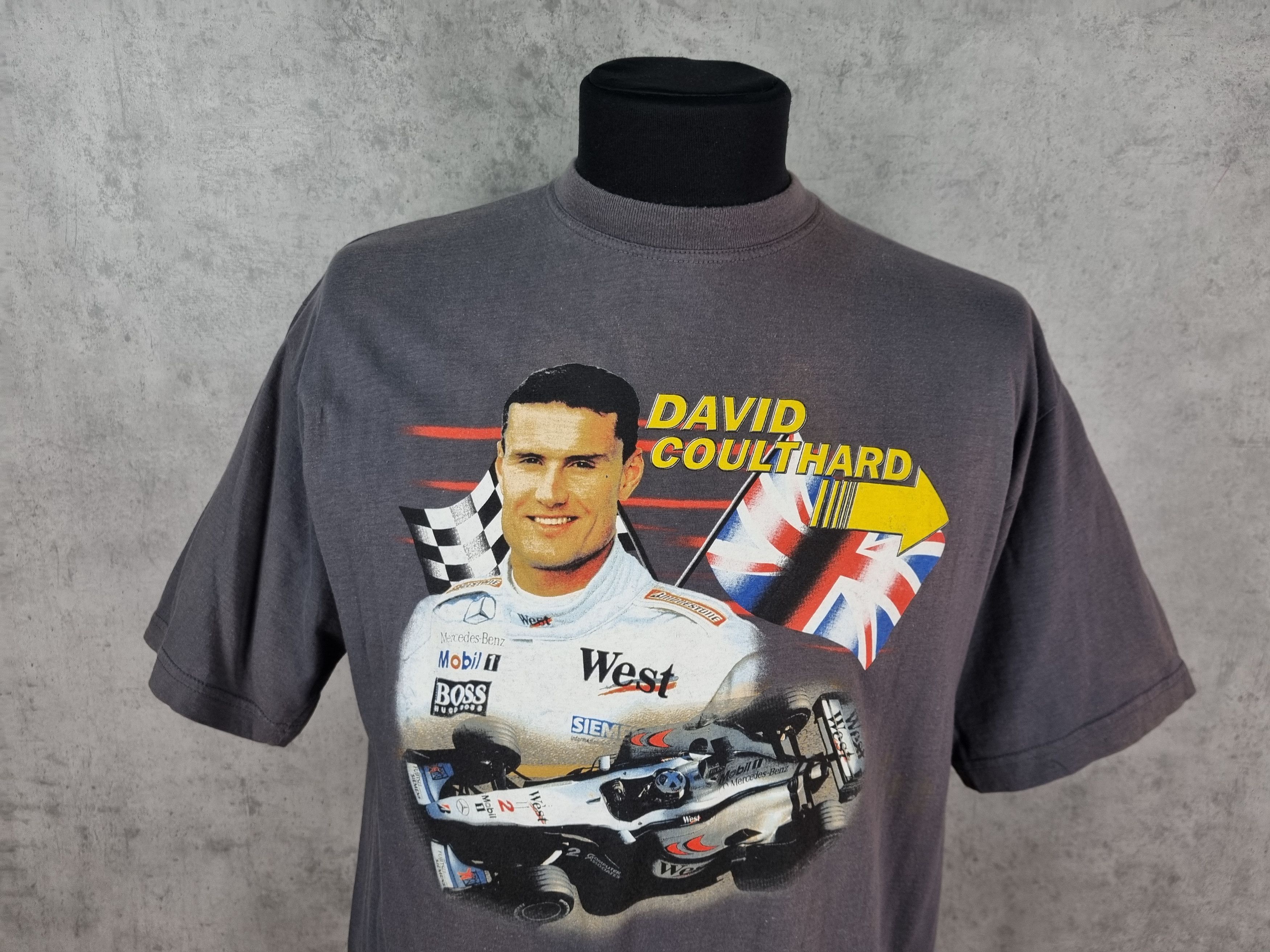 Vintage Portret David Coulthard MOTTORAD Vintage Tee Shirt Size US XL / EU 56 / 4 - 3 Thumbnail