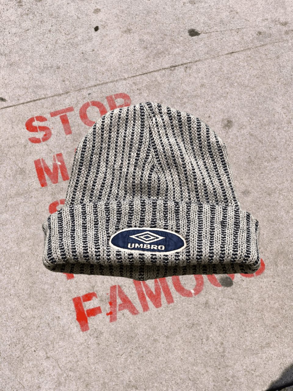 Umbro Vintage Umbro Winter Hat KNIT CENTER LOGO Size ONE SIZE - 1 Thumbnail