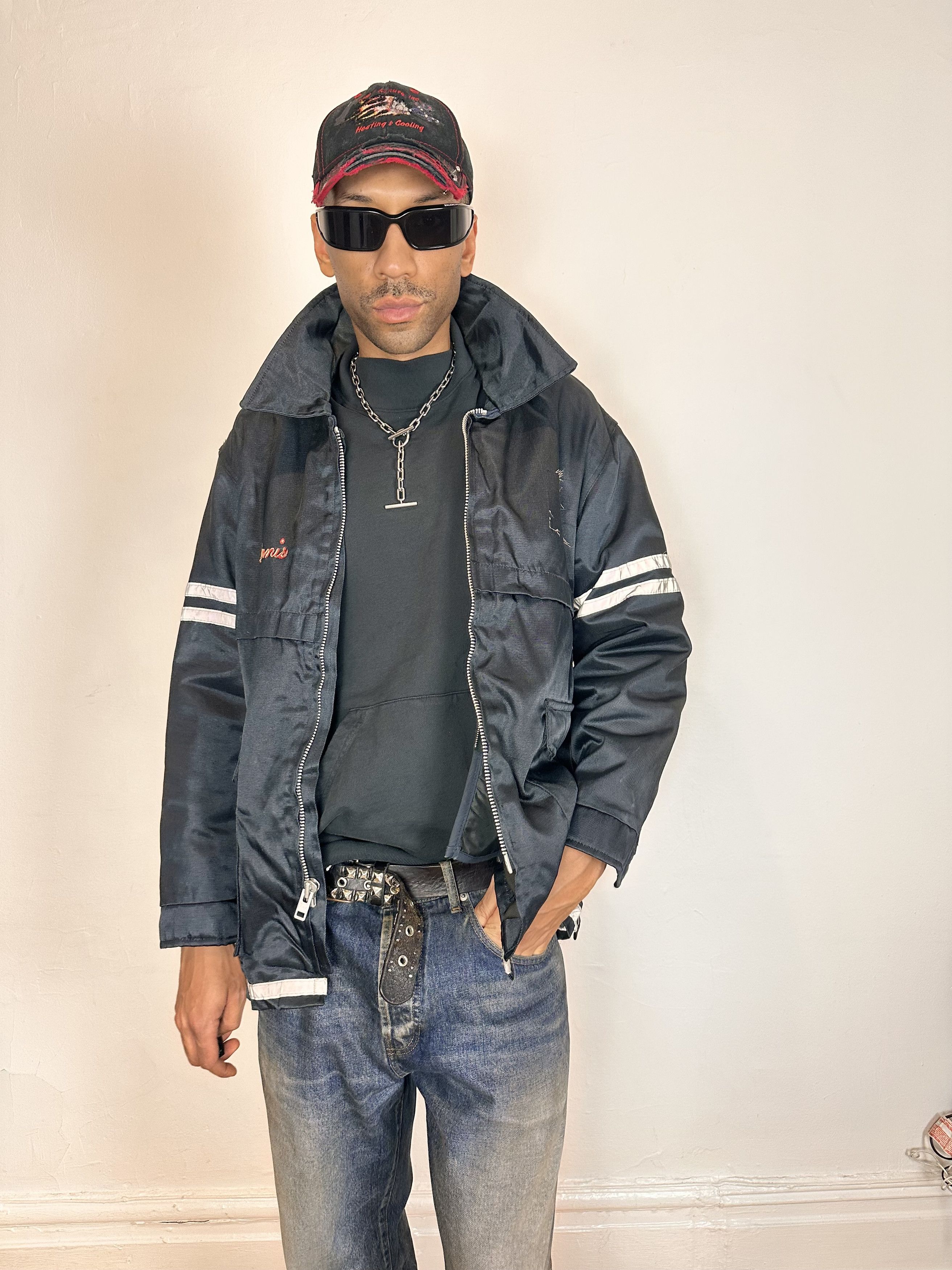 Vintage Vintage Dark Blue High Vis Utility Work Jacket - XL Size US XL / EU 56 / 4 - 1 Thumbnail