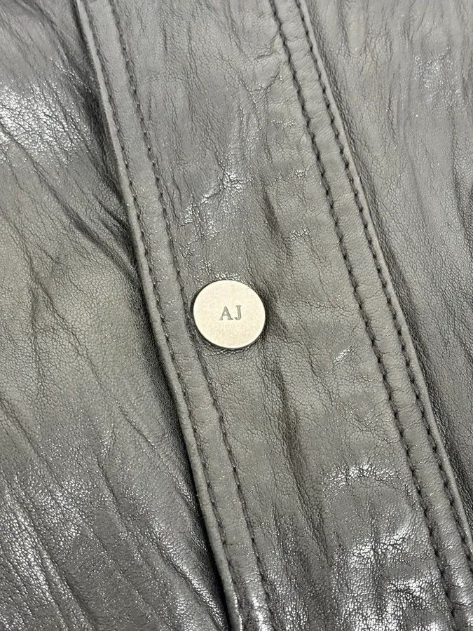 Armani 2000s Armani Prenium Black Leather Jacket Size US L / EU 52-54 / 3 - 10 Thumbnail
