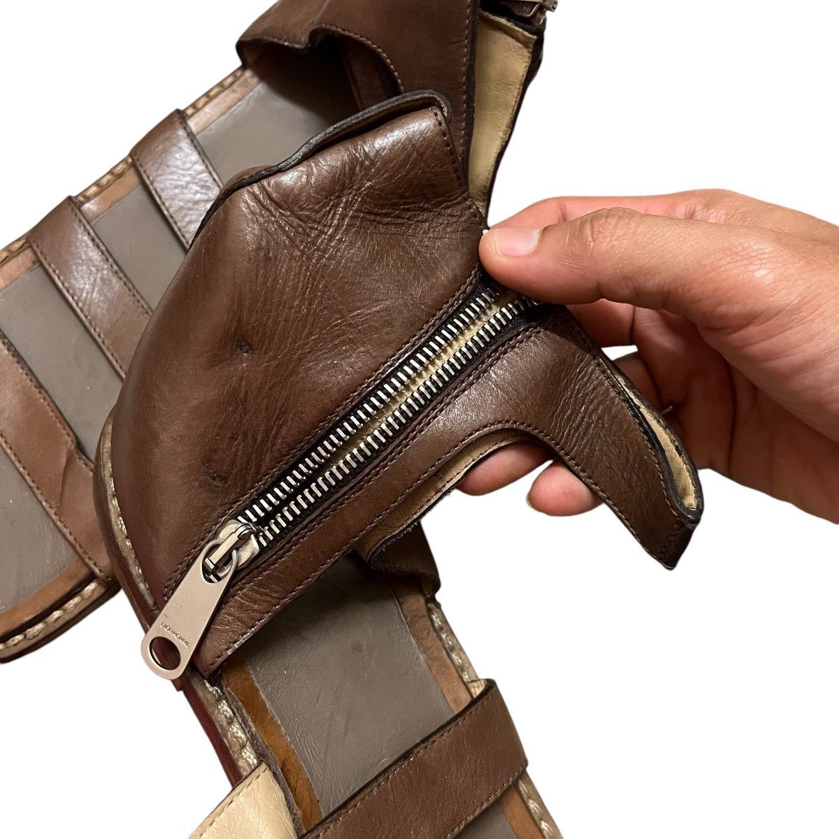 Christian Dior Monsieur × Dior Authentic Christian Dior Homme Leather Flat Sandals Size US 12 / IT 42 - 3 Thumbnail