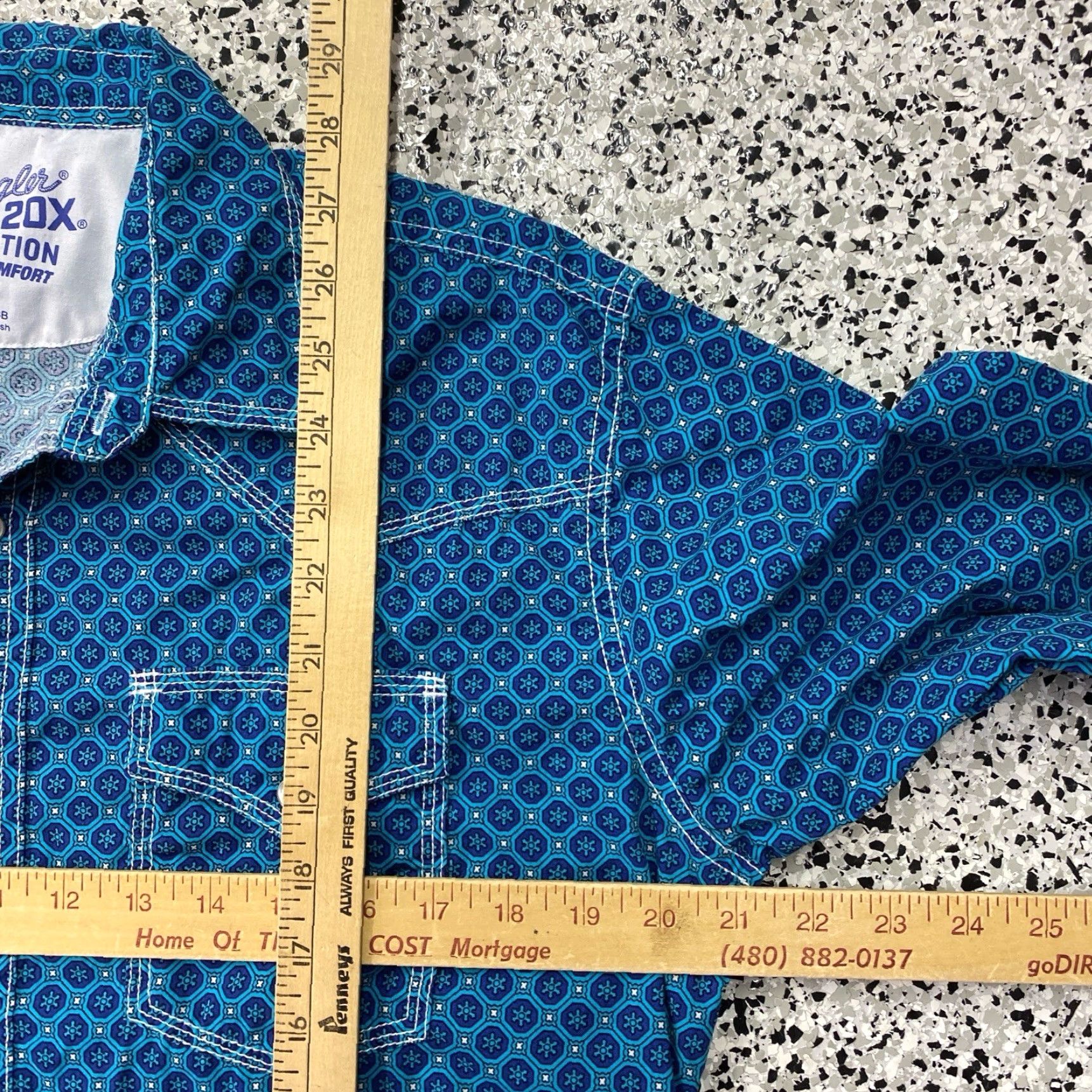 Wrangler Wrangler 20X Competition Western Plaid Pearl Snaps Stretch Shirt Mens M Multicolor Cotton Spandex Regular Button-Up Long Sleeve Size US M / EU 48-50 / 2 - 3 Thumbnail
