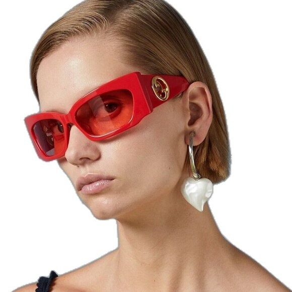 Gucci 🕶️ New Gucci GG1412S 004 Red Sunglasses Size ONE SIZE - 7 Thumbnail