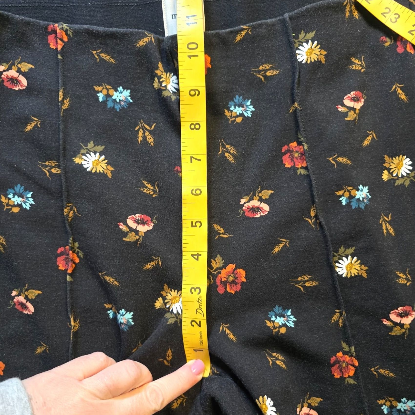 Vintage Maeve Pants Womens Black Flare Crop Ankle Floral Stretch Casual Size 32" / US 10 / IT 46 - 5 Thumbnail