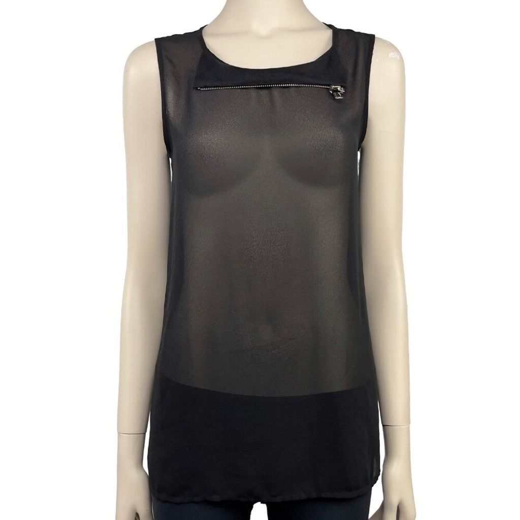 Rudsak RUDSAK Sheer Suede Gothic Rock Black Tank Top Blouse Size XS Size XS / US 0-2 / IT 36-38 - 6 Thumbnail