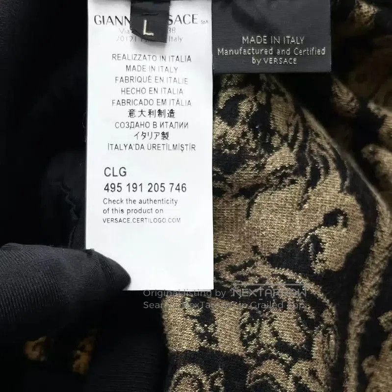 Versace Versace Men's Black Hooded Jacket with Gold Details . Size US L / EU 52-54 / 3 - 4 Thumbnail