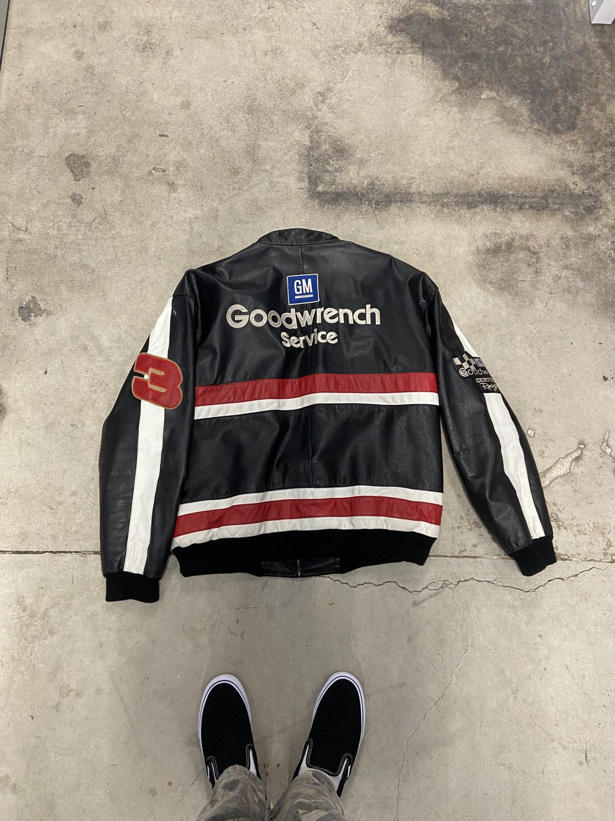 NASCAR Vintage leather nascar dale Earnhardt jacket Size US XL / EU 56 / 4 - 2 Thumbnail