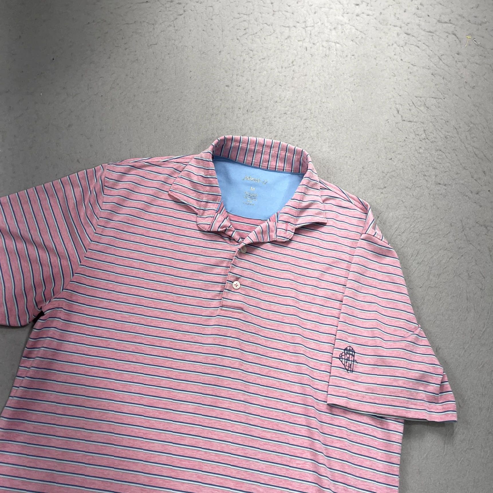 johnnie-O johnnie-O Biltmore Polo Shirt Mens M Pink Striped Golf Polo Shirt Size US M / EU 48-50 / 2 - 3 Thumbnail