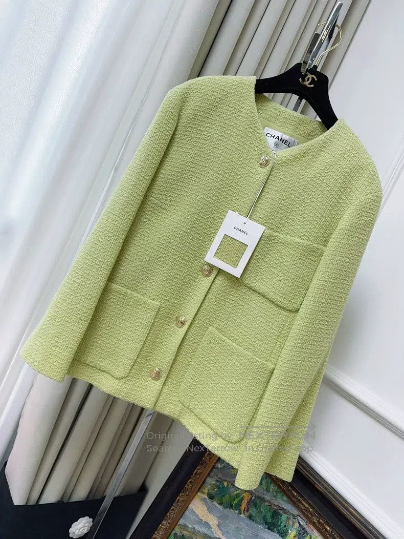 Chanel Chanel 20k equestrian series popular avocado green woven t Size S / US 4 / IT 40 - 1 Thumbnail