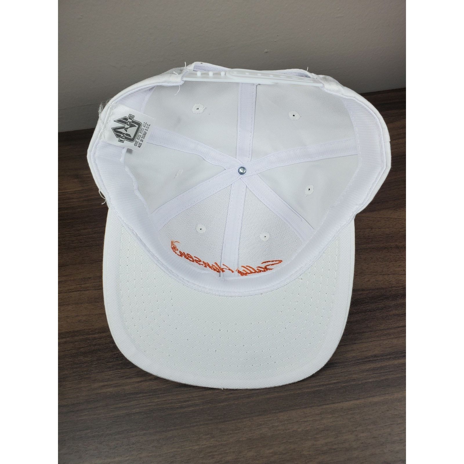 Vintage Sally Hansen Hat White & Orange Embroidered Cap Makeup Brand Size ONE SIZE - 8 Thumbnail