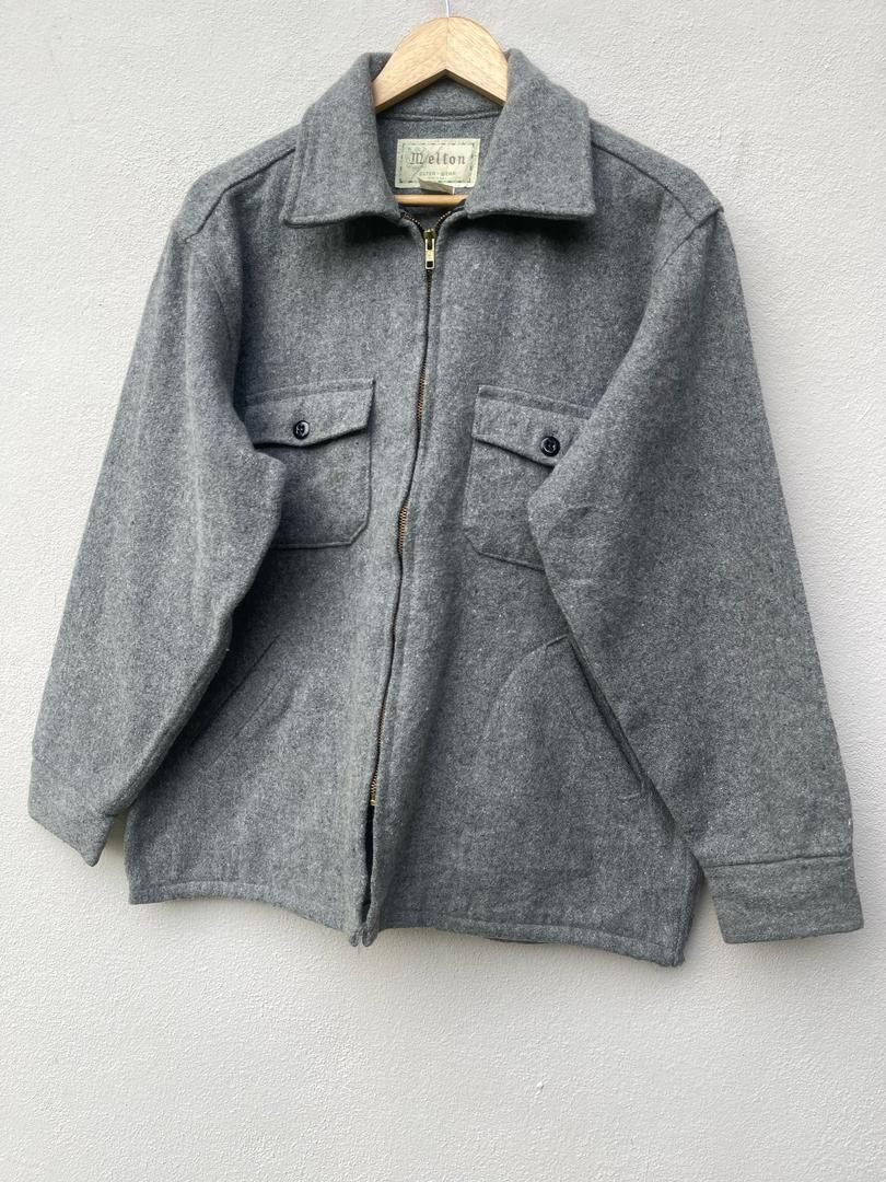 Vintage Melton Wool Zipper Jacket Size US L / EU 52-54 / 3 - 6 Thumbnail