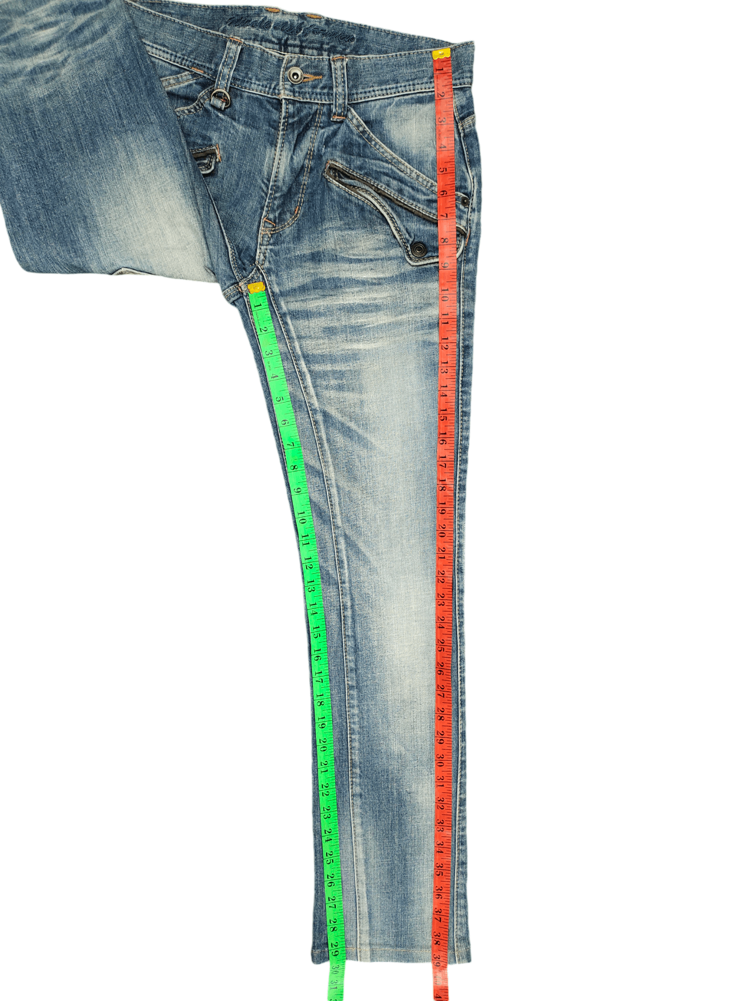 Nicole Club 2000s Nicole Club Spiral Cut Clawmark Faded Denim Jeans Size US 30 / EU 46 - 9 Thumbnail