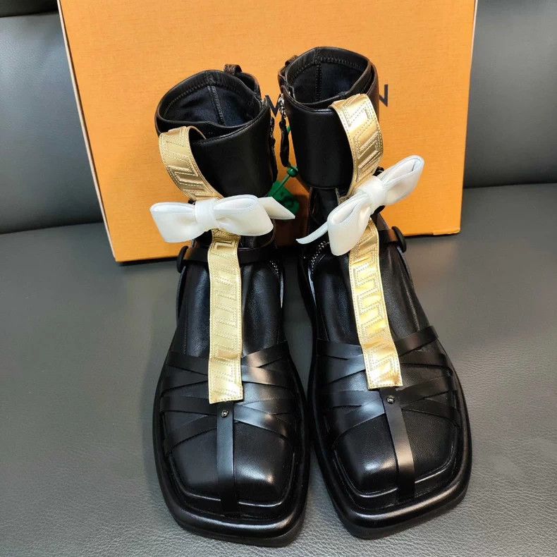Louis Vuitton LV Black Leather Ninja Boots - dmc Size US 7.5 / EU 40-41 - 1 Thumbnail