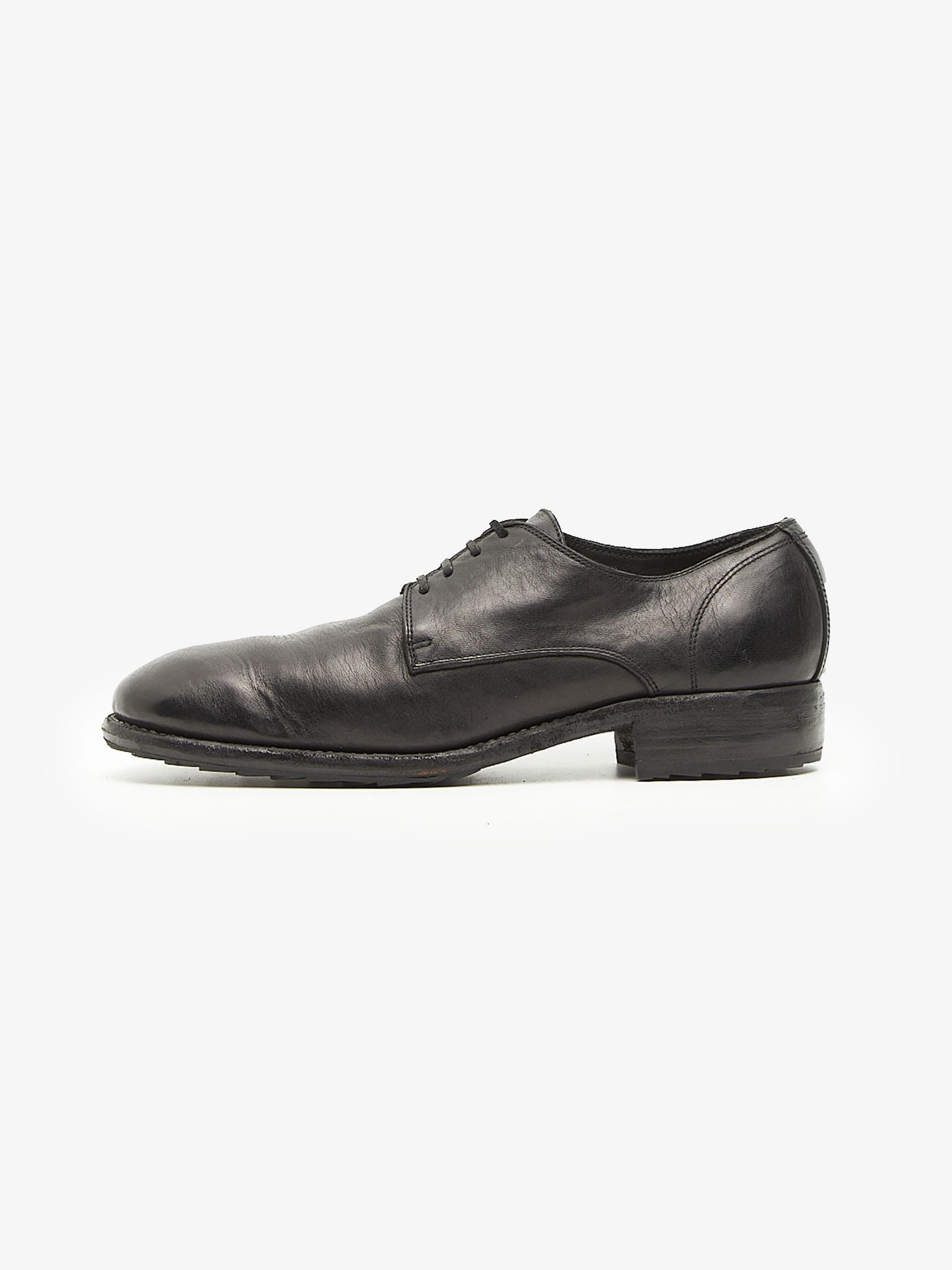 Guidi Black Classic Horse Full Grain Leather Derby Shoes, Men's (Size 13)