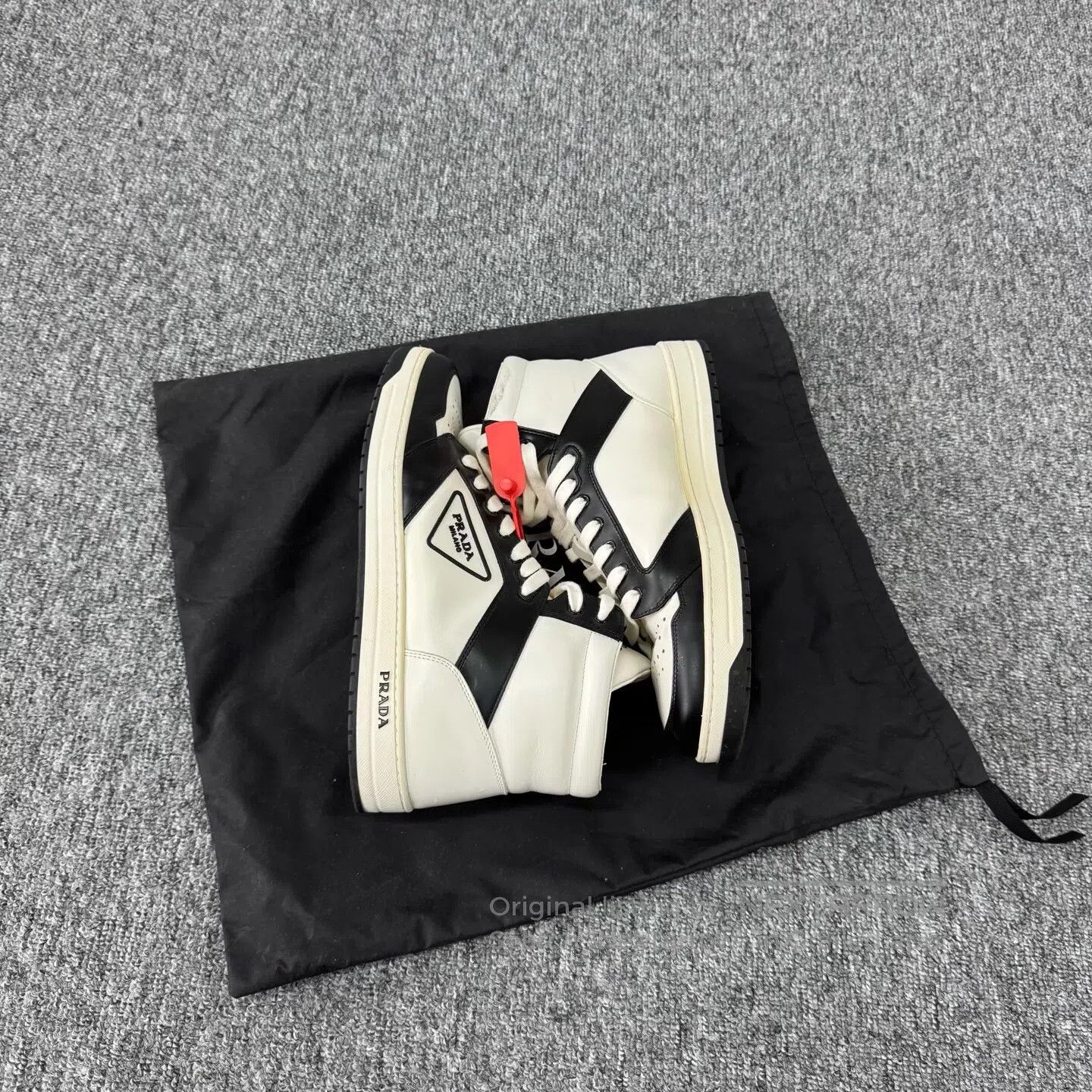 Prada Prada Delta-shaped letter logo; District high-top sneakers Size US 10 / EU 43 - 4 Thumbnail