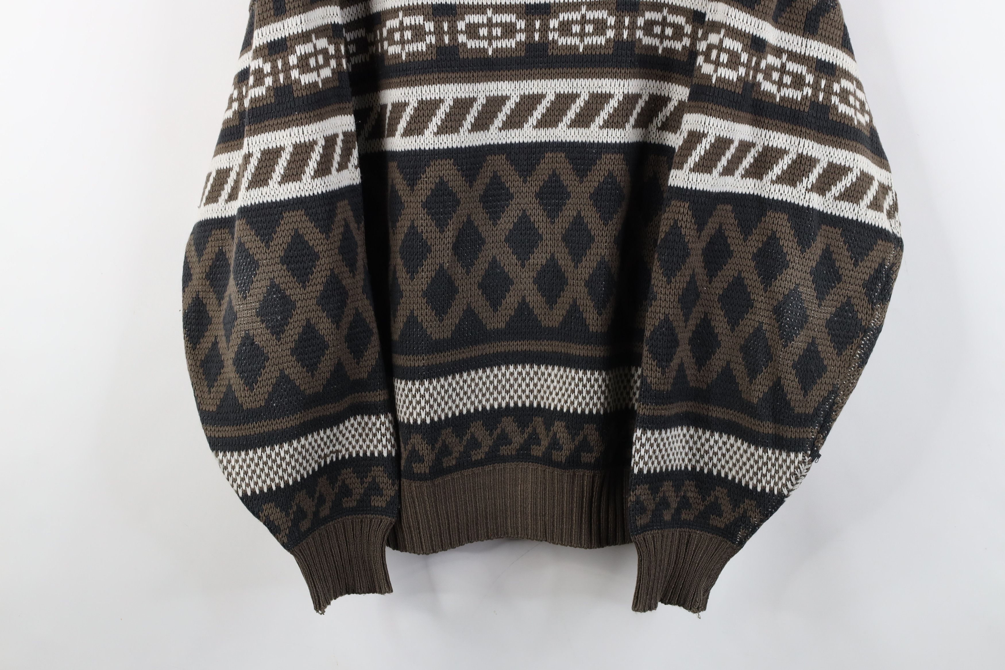 Vintage Vintage 90s Streetwear Geometric Fair Isle Knit Sweater Size US L / EU 52-54 / 3 - 3 Thumbnail
