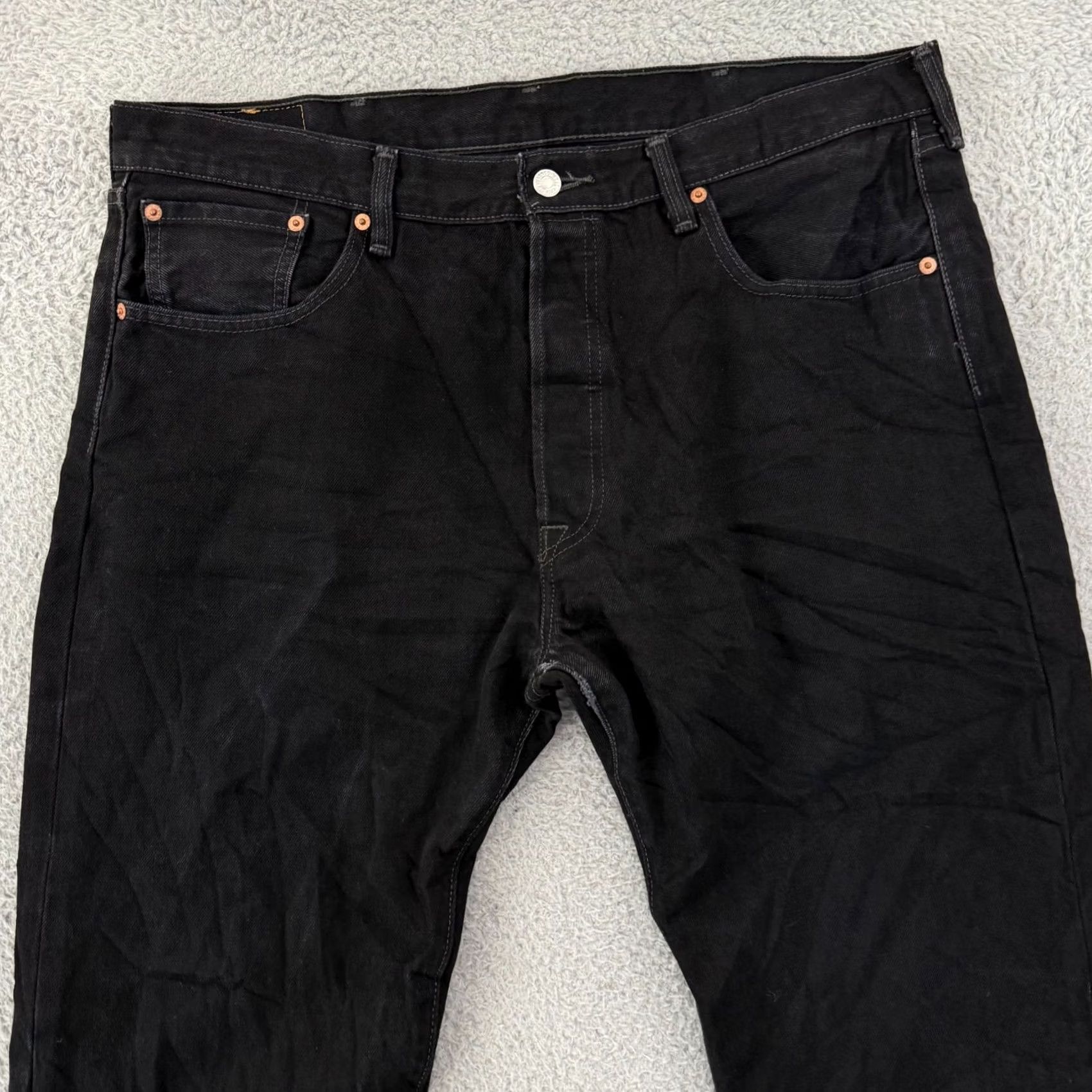 Levi's Levi's 501 Jeans Mens 38x32 Black Denim Straight Leg Button Fly Grunge Y2K Skate Vintage 90s Cowboy USA Size US 38 / EU 54 - 6 Thumbnail