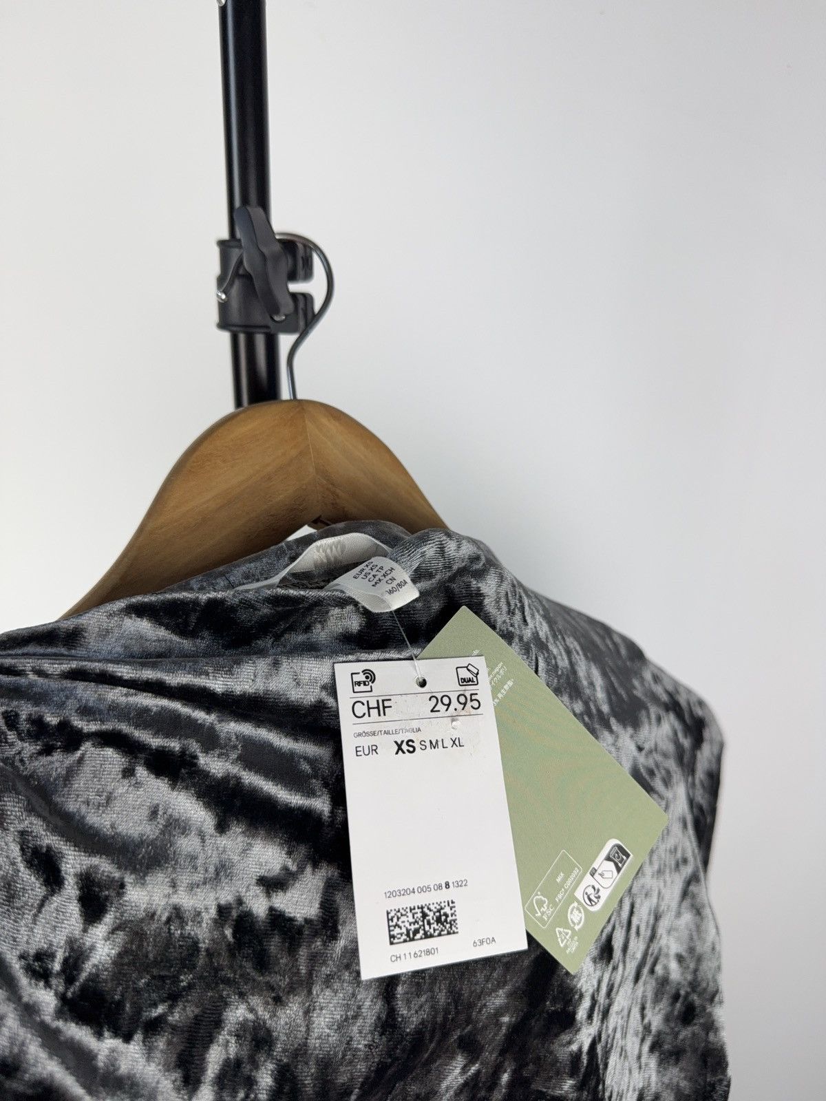 Designer × H&M H&M Velvet Mini Dress Draped Bodycon Eco Fabric XS Size XS / US 0-2 / IT 36-38 - 5 Thumbnail