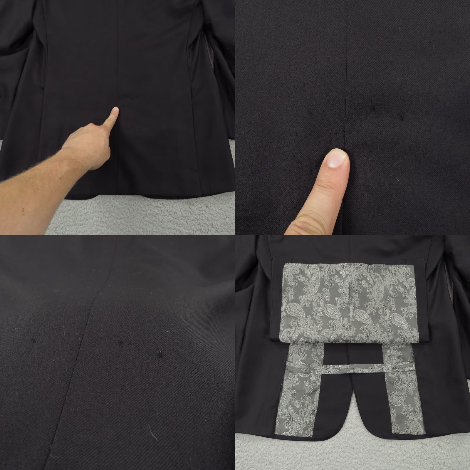 Vintage Astor & Black Blazer 40s Bespoke Scabal 120s Four Seasons Paisley Lined Jacket Size 40R - 8 Thumbnail
