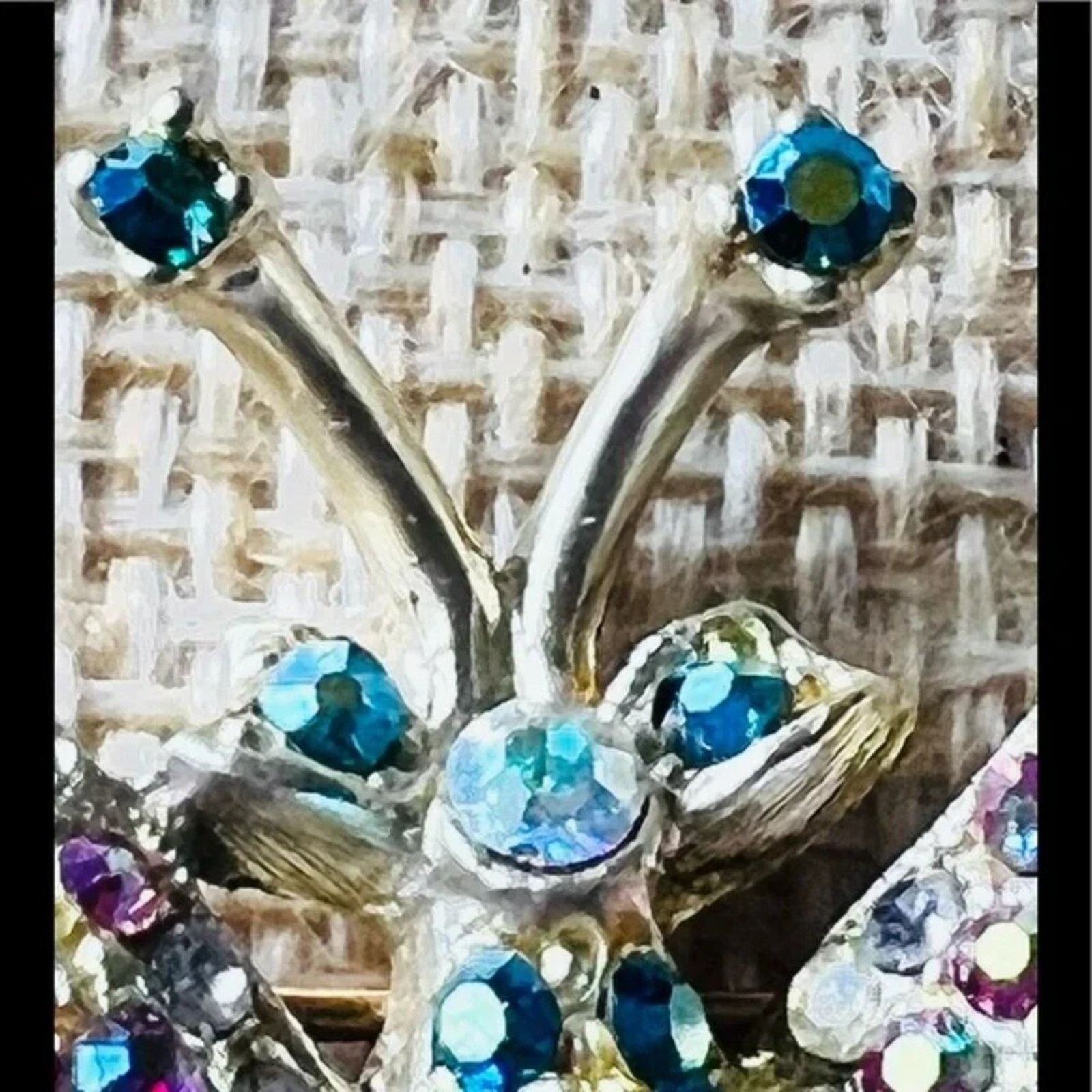 Other Dodds Vintage Rhinestones Brooch /Pin 2” Butterfly Size ONE SIZE - 7 Thumbnail