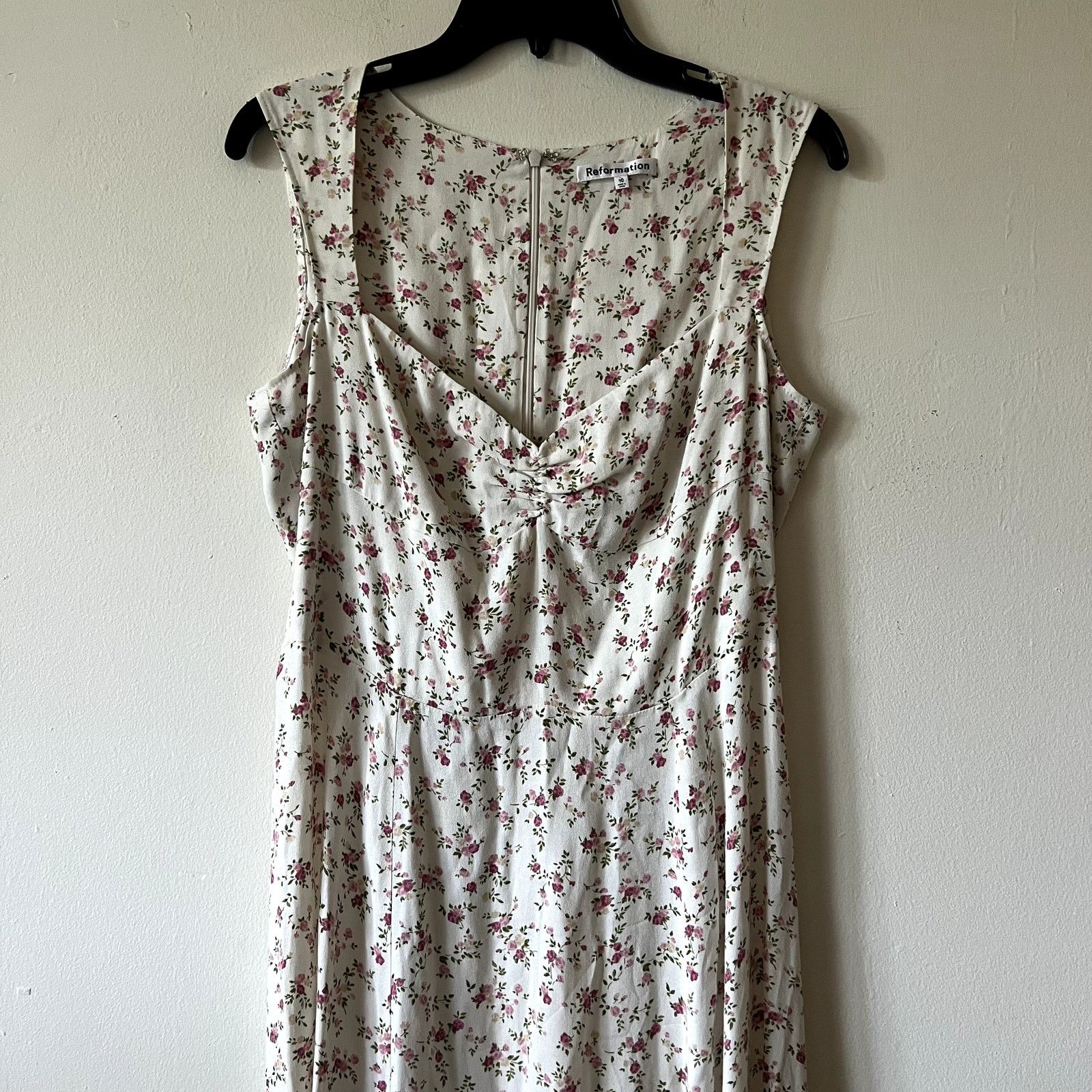 Reformation reformation midi white floral sleeveless dress size 10 C9 Size L / US 10 / IT 46 - 2 Thumbnail